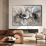 Floral 114 Canvas Art 18" x 24" / 45 x 60 cm / Black