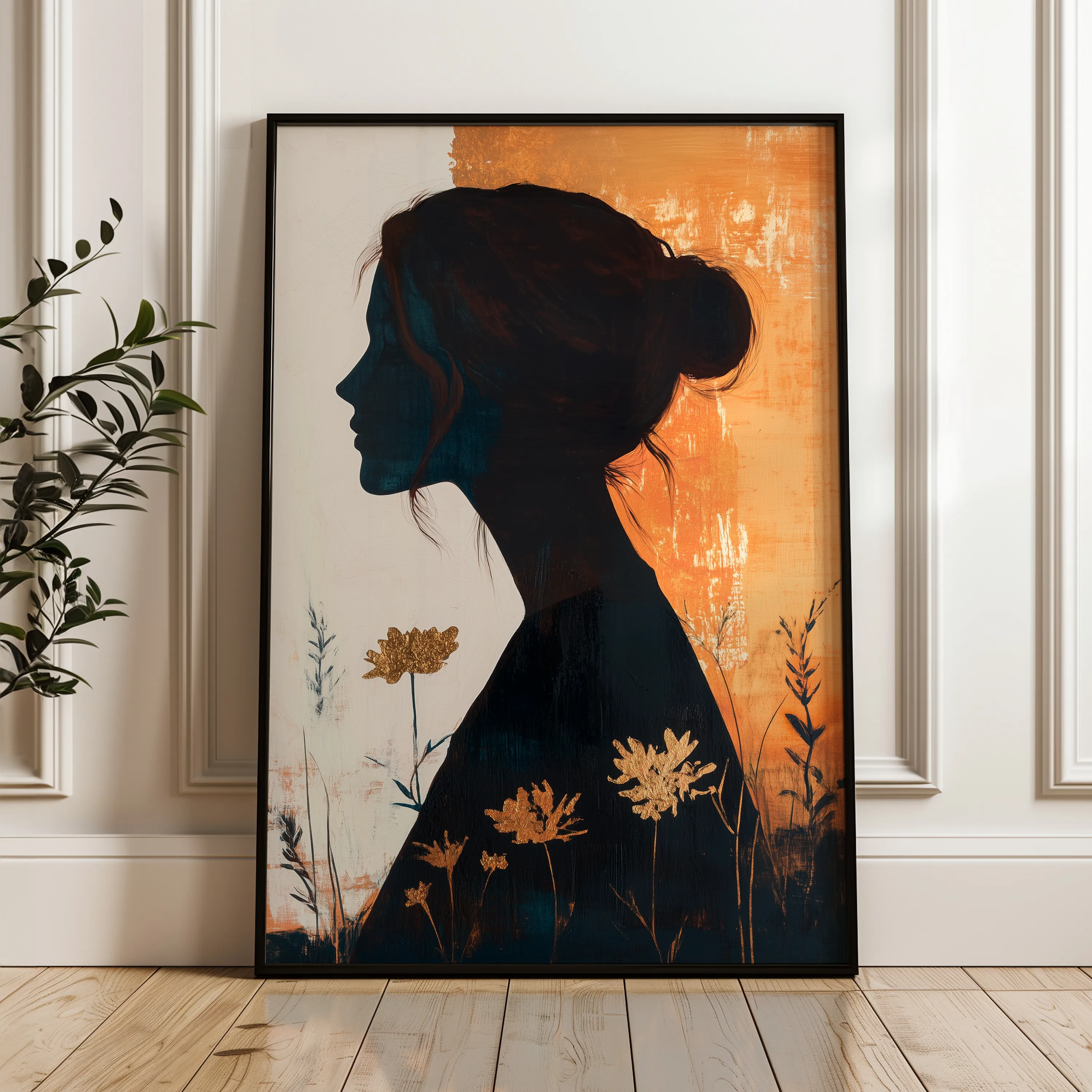 Portrait 114 Canvas Art 18" x 24" / 45 x 60 cm / Black