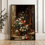 Floral 1140 Canvas Art 18" x 24" / 45 x 60 cm / Black
