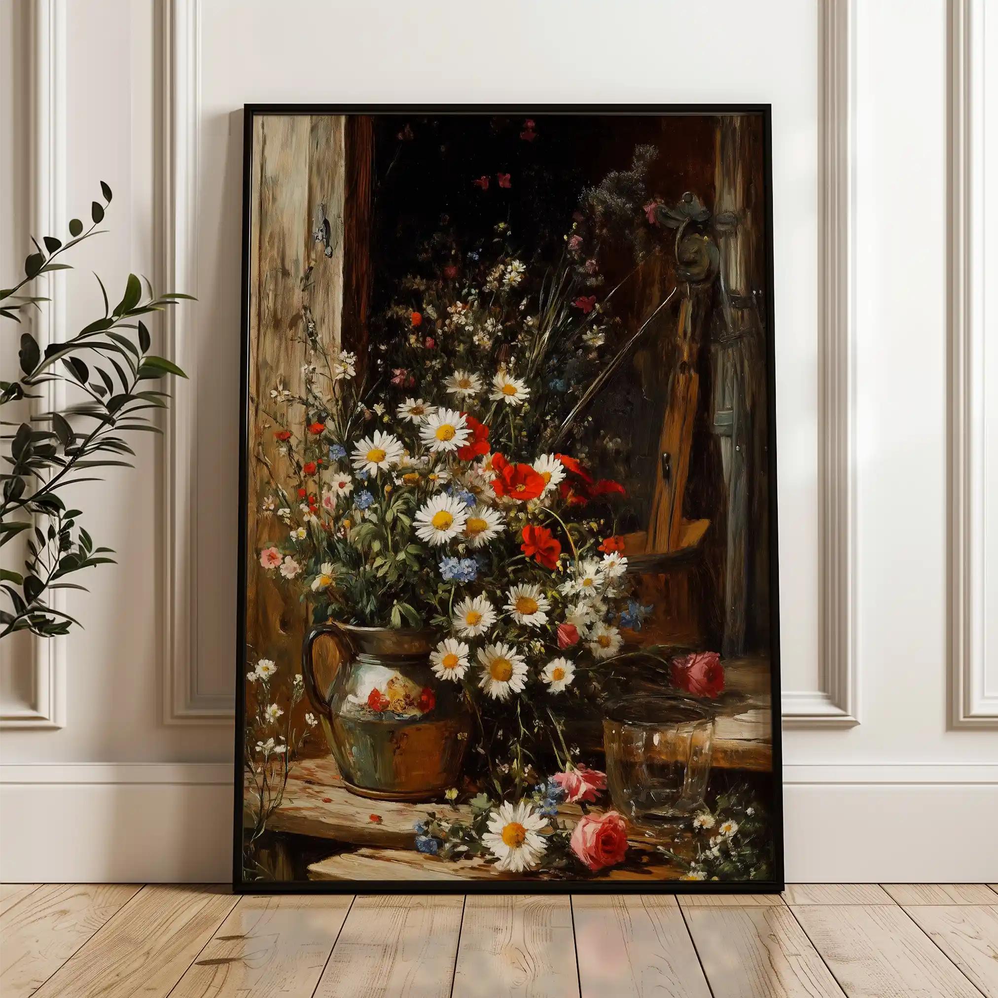 Floral 1140 Canvas Art 60 x 40 cm / Black