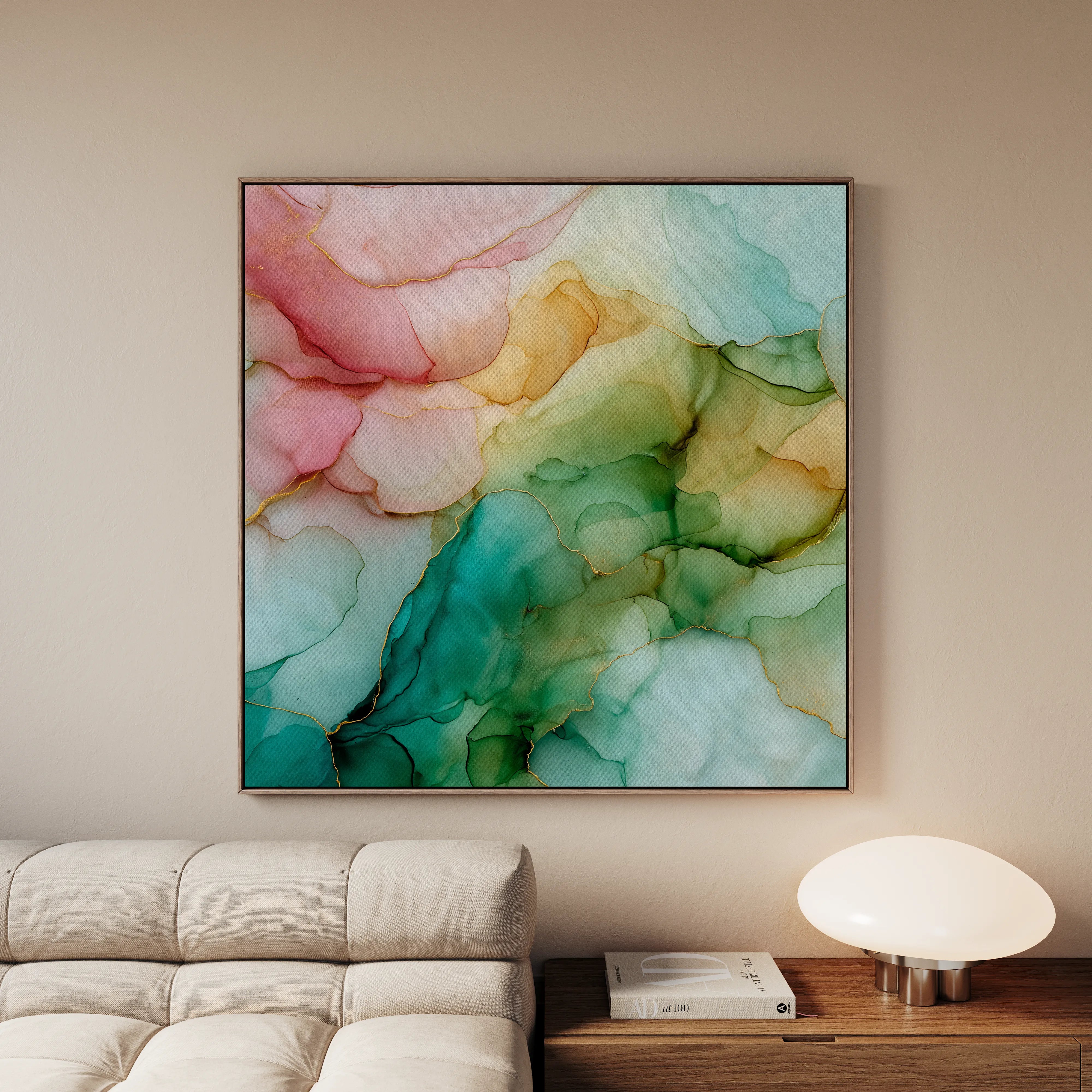 Abstract 1141 Canvas Art 16" x 16" / 40 x 40 cm / Black