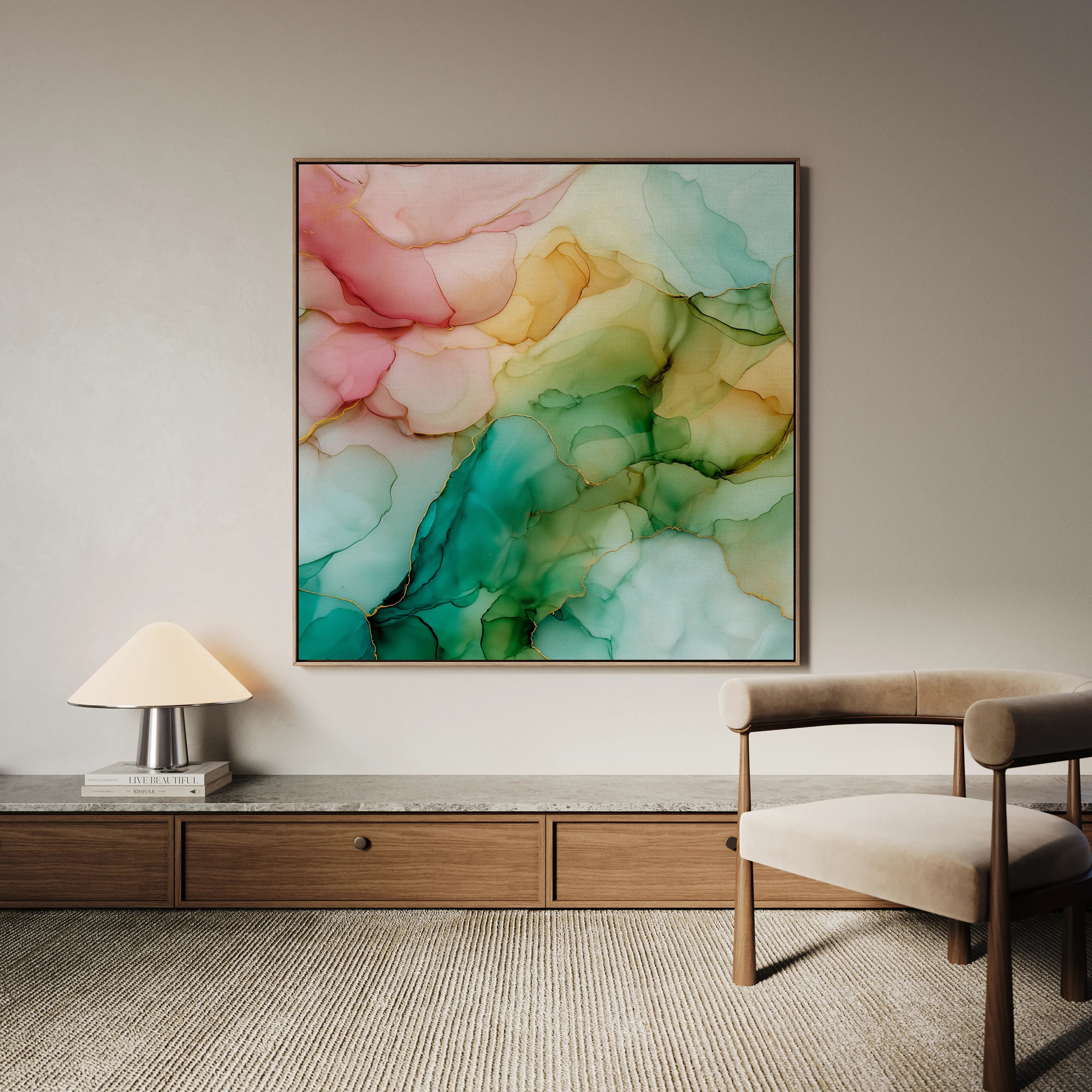 Abstract 1141 Canvas Art 16" x 16" / 40 x 40 cm / Black