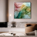 Abstract 1141 Canvas Art 16" x 16" / 40 x 40 cm / Black