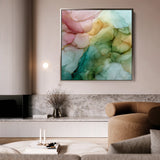 Abstract 1141 Canvas Art 16" x 16" / 40 x 40 cm / Black