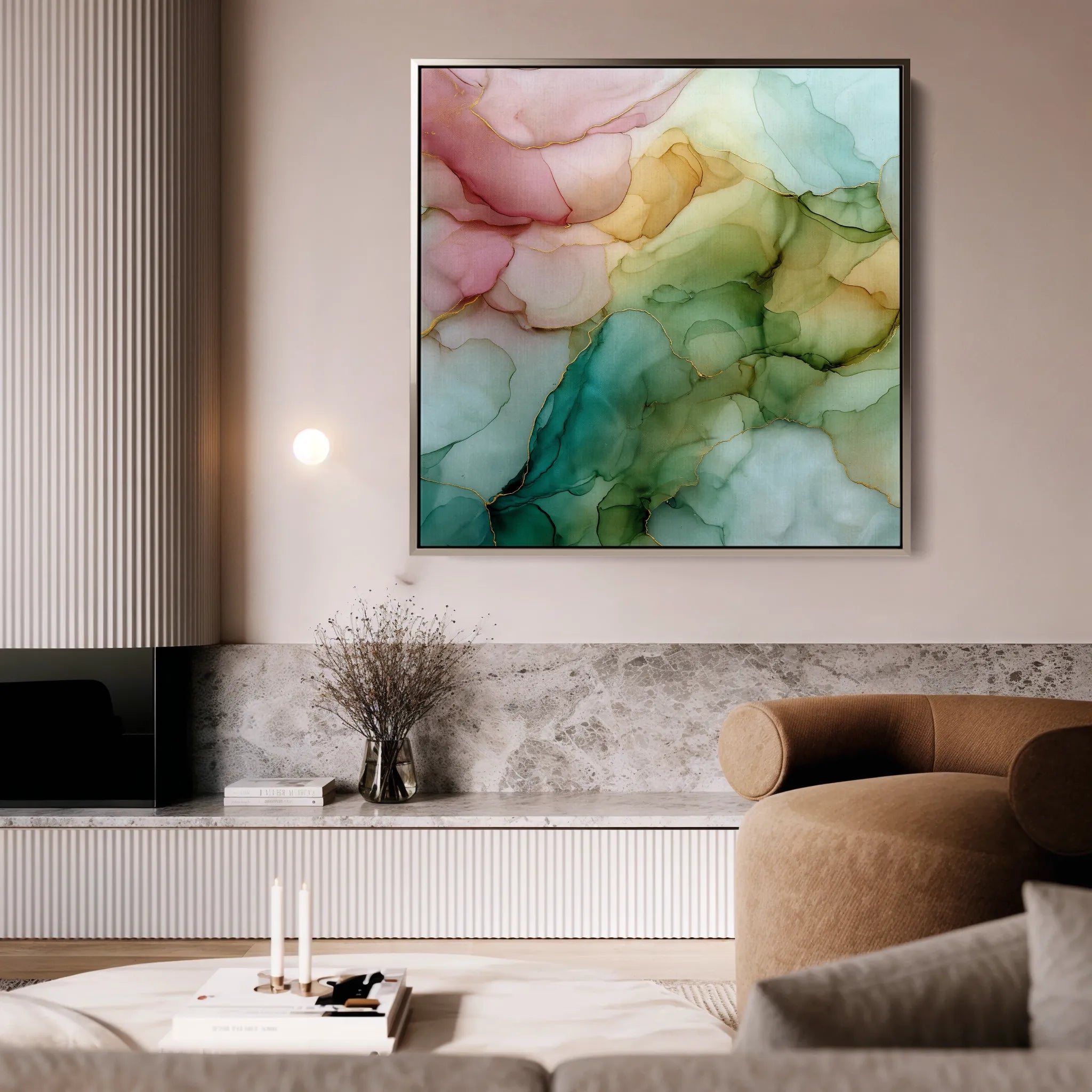 Abstract 1141 Canvas Art 16" x 16" / 40 x 40 cm / Black