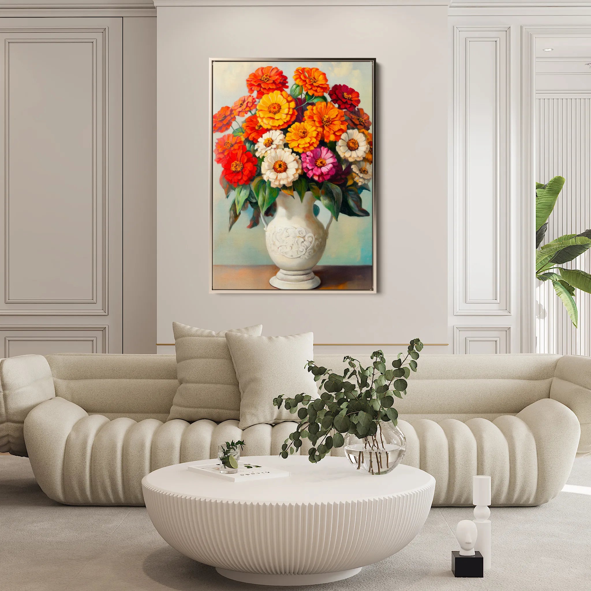 Floral 1141 Canvas Art 18" x 24" / 45 x 60 cm / Black