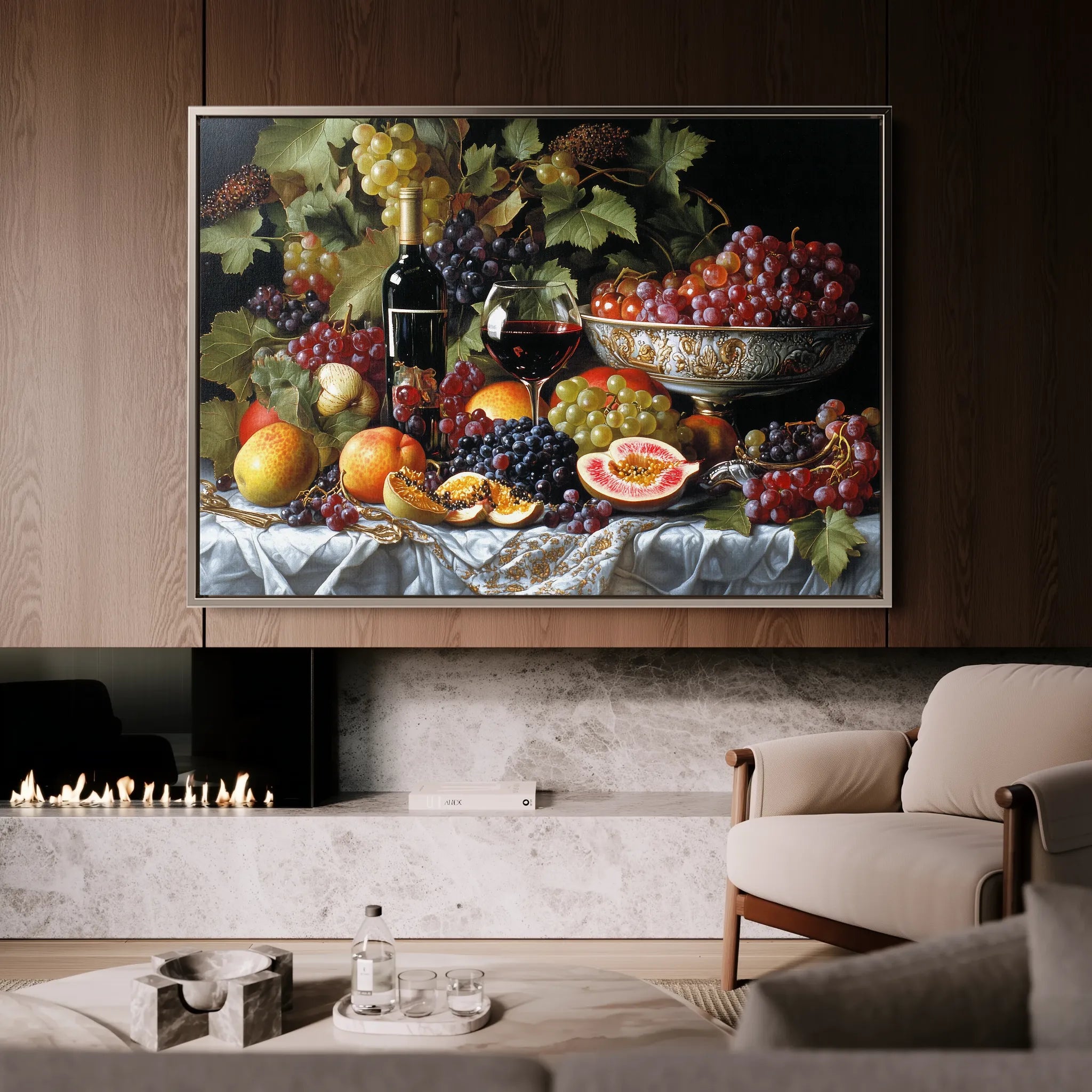 Floral 1142 Canvas Art 18" x 24" / 45 x 60 cm / Black