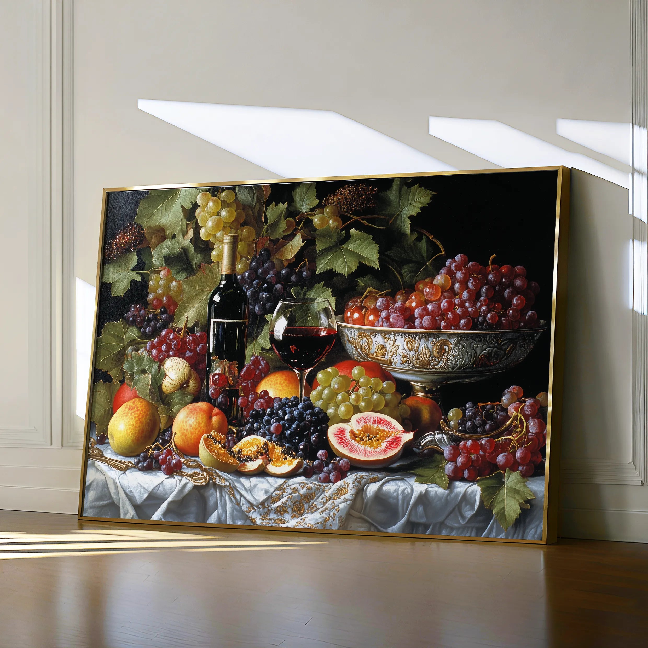 Floral 1142 Canvas Art 18" x 24" / 45 x 60 cm / Black