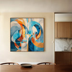 Abstract 1143 Canvas Art 16" x 16" / 40 x 40 cm / Black