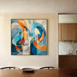 Abstract 1143 Canvas Art 16" x 16" / 40 x 40 cm / Black