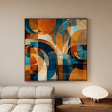 Abstract 1144 Canvas Art 16" x 16" / 40 x 40 cm / Black