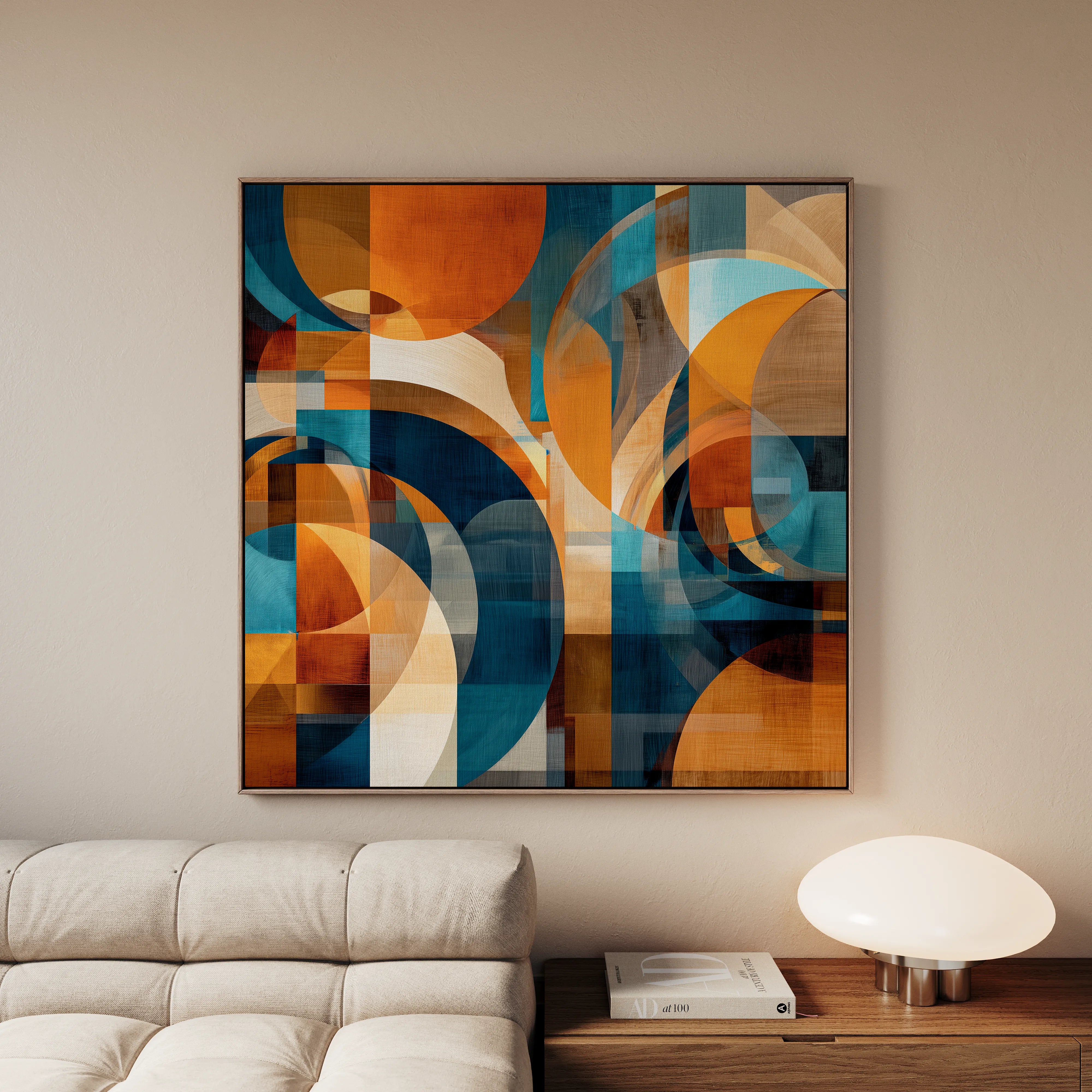Abstract 1144 Canvas Art 16" x 16" / 40 x 40 cm / Black