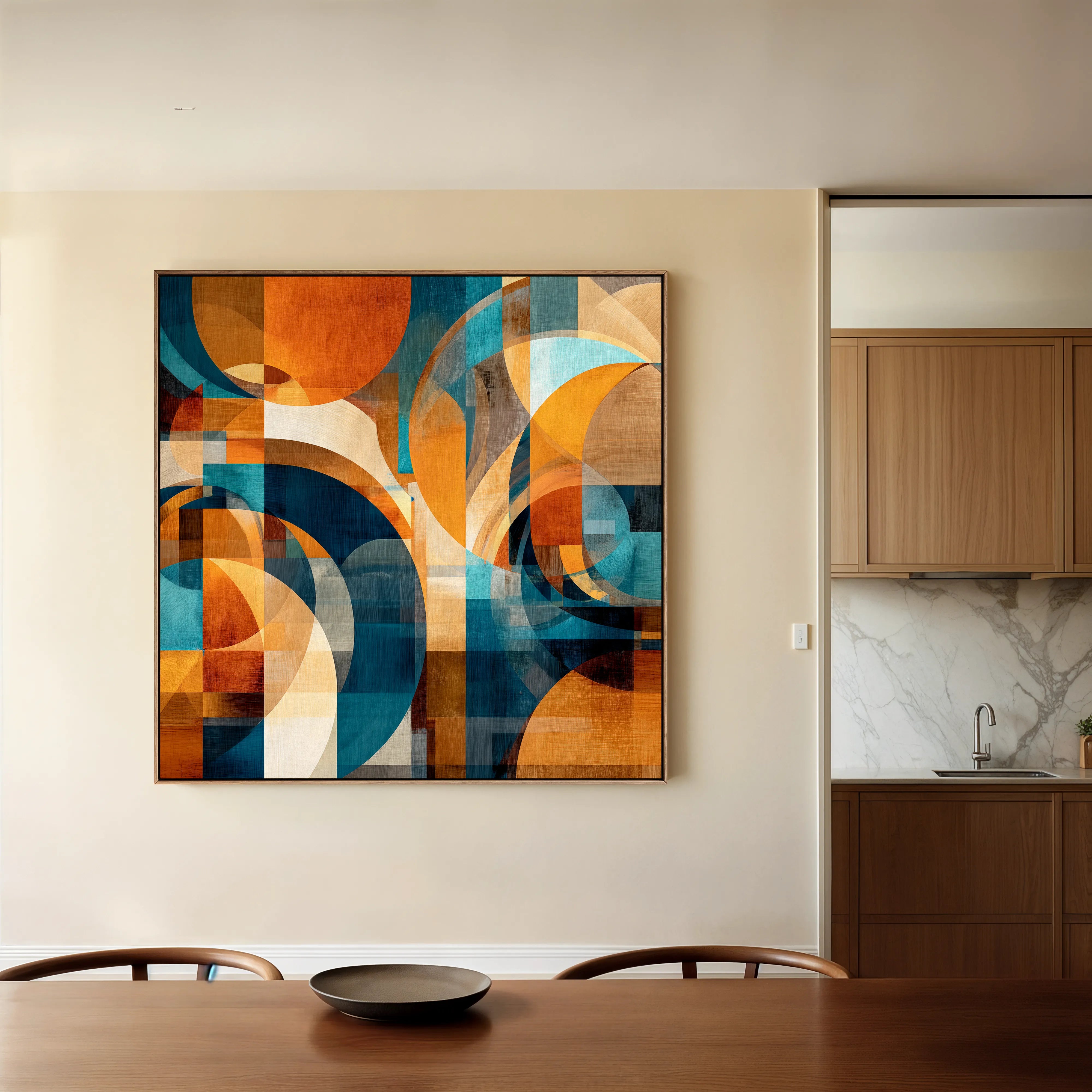 Abstract 1144 Canvas Art 16" x 16" / 40 x 40 cm / Black