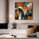 Abstract 1144 Canvas Art 16" x 16" / 40 x 40 cm / Black