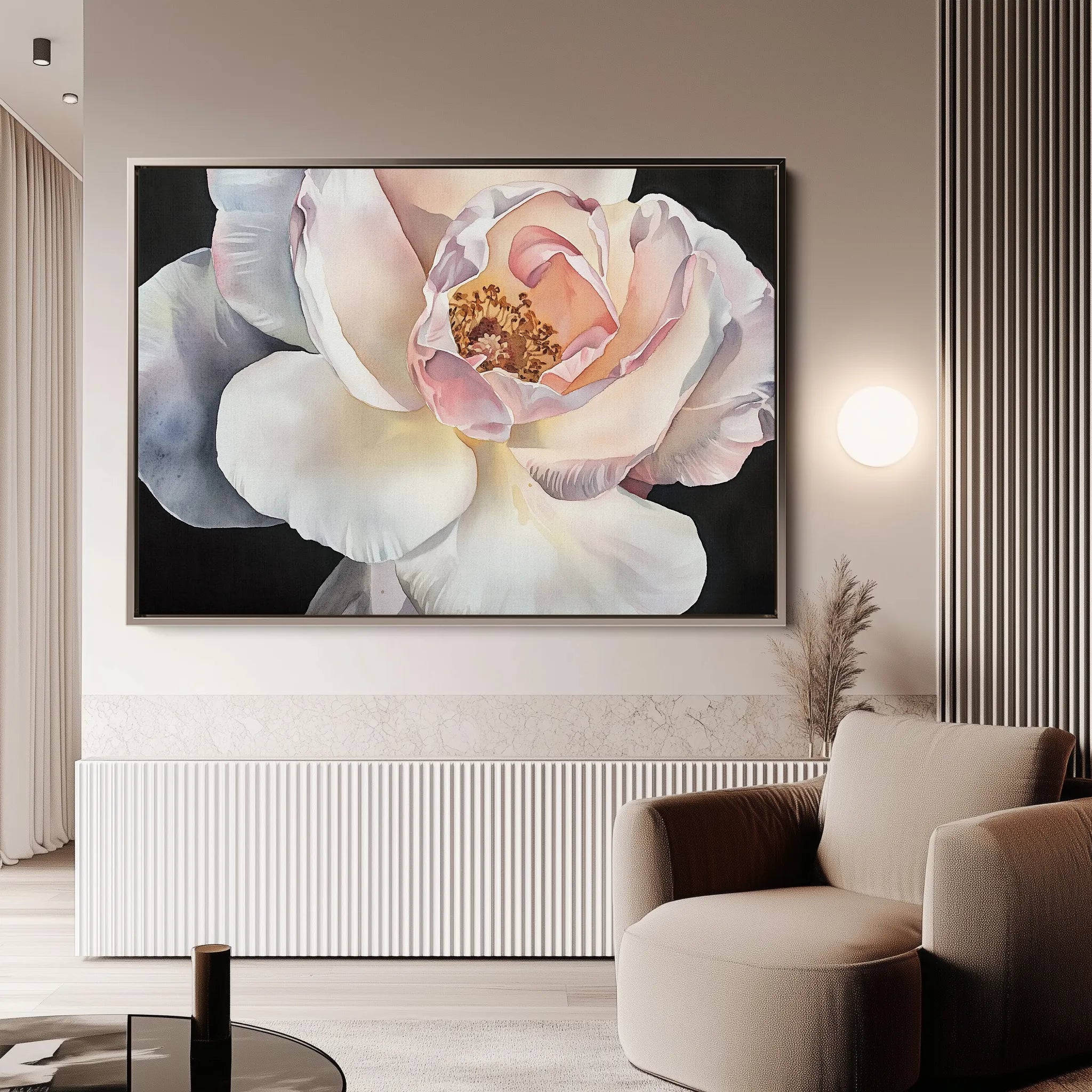 Floral 1144 Canvas Art 18" x 24" / 45 x 60 cm / Black