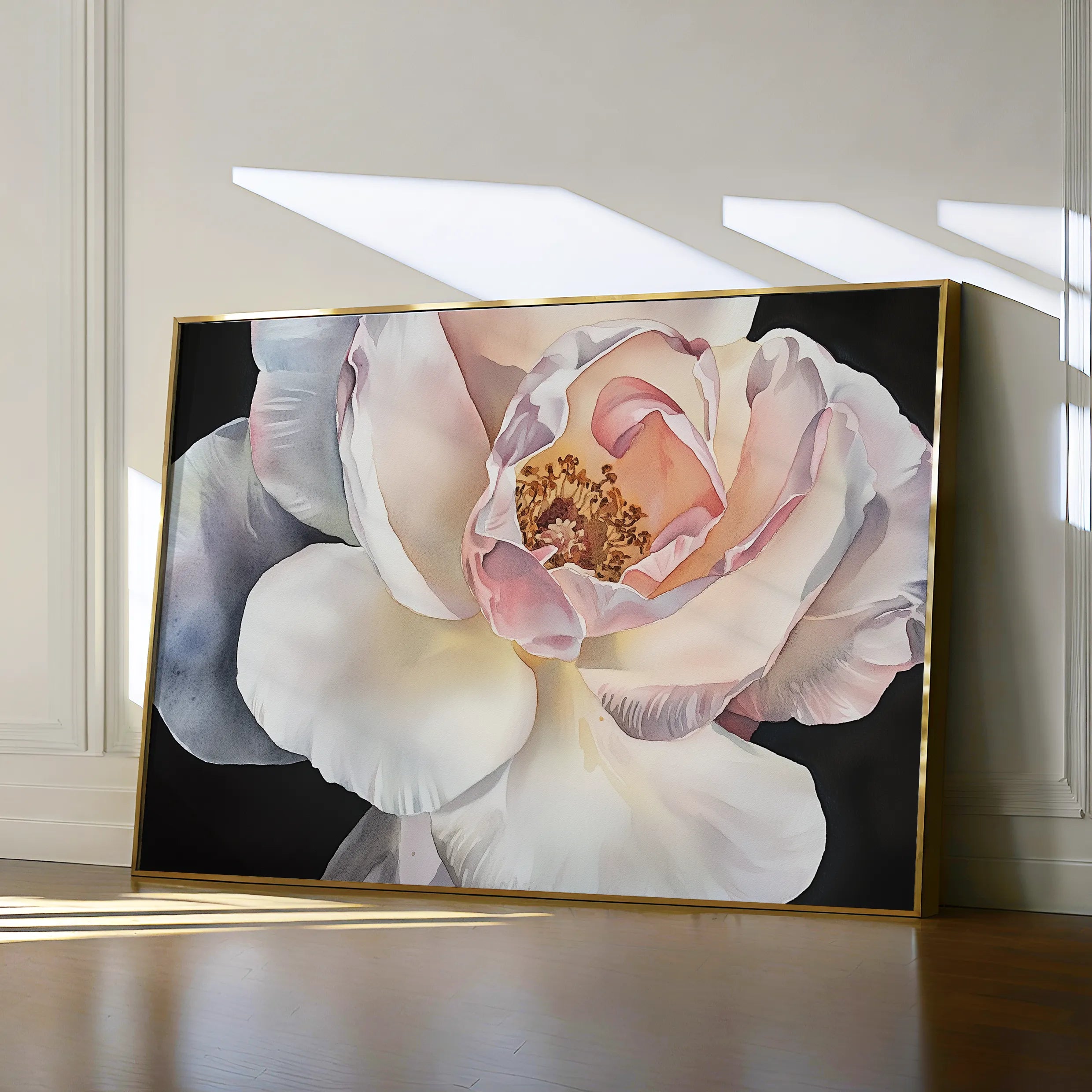 Floral 1144 Canvas Art 18" x 24" / 45 x 60 cm / Black