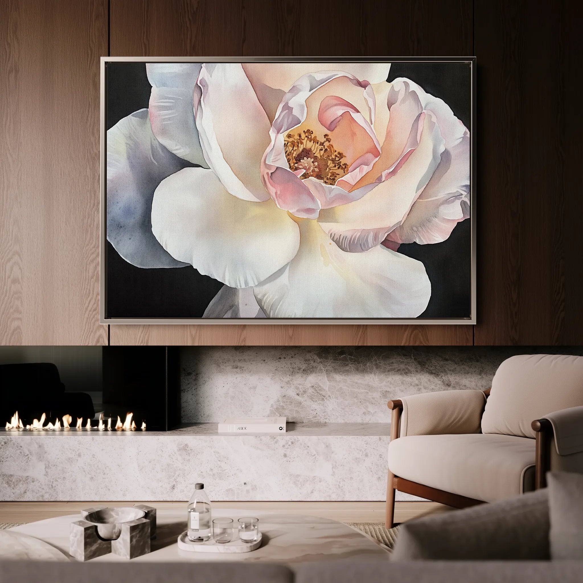 Floral 1144 Canvas Art 18" x 24" / 45 x 60 cm / Black