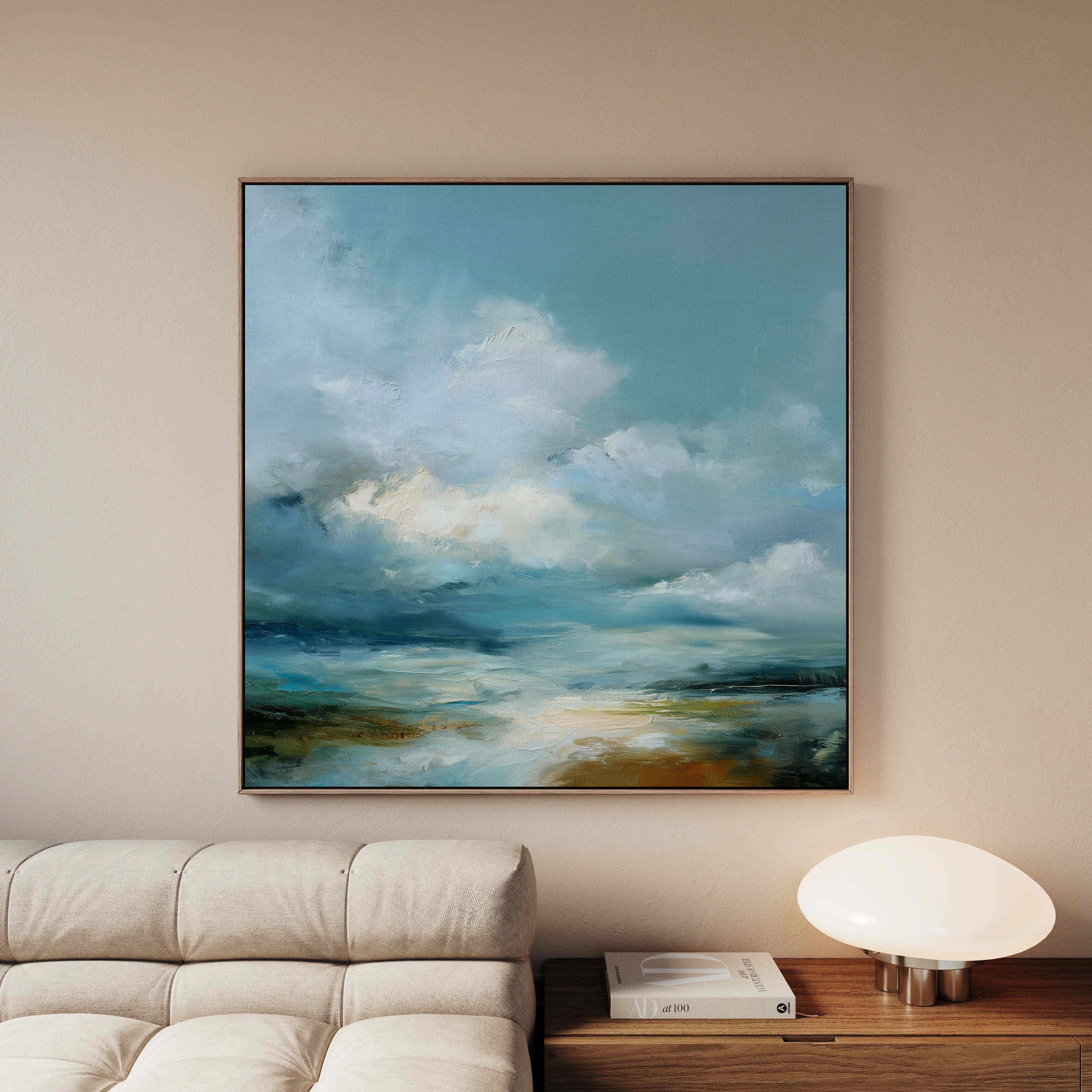Abstract 1145 Canvas Art 16" x 16" / 40 x 40 cm / Black