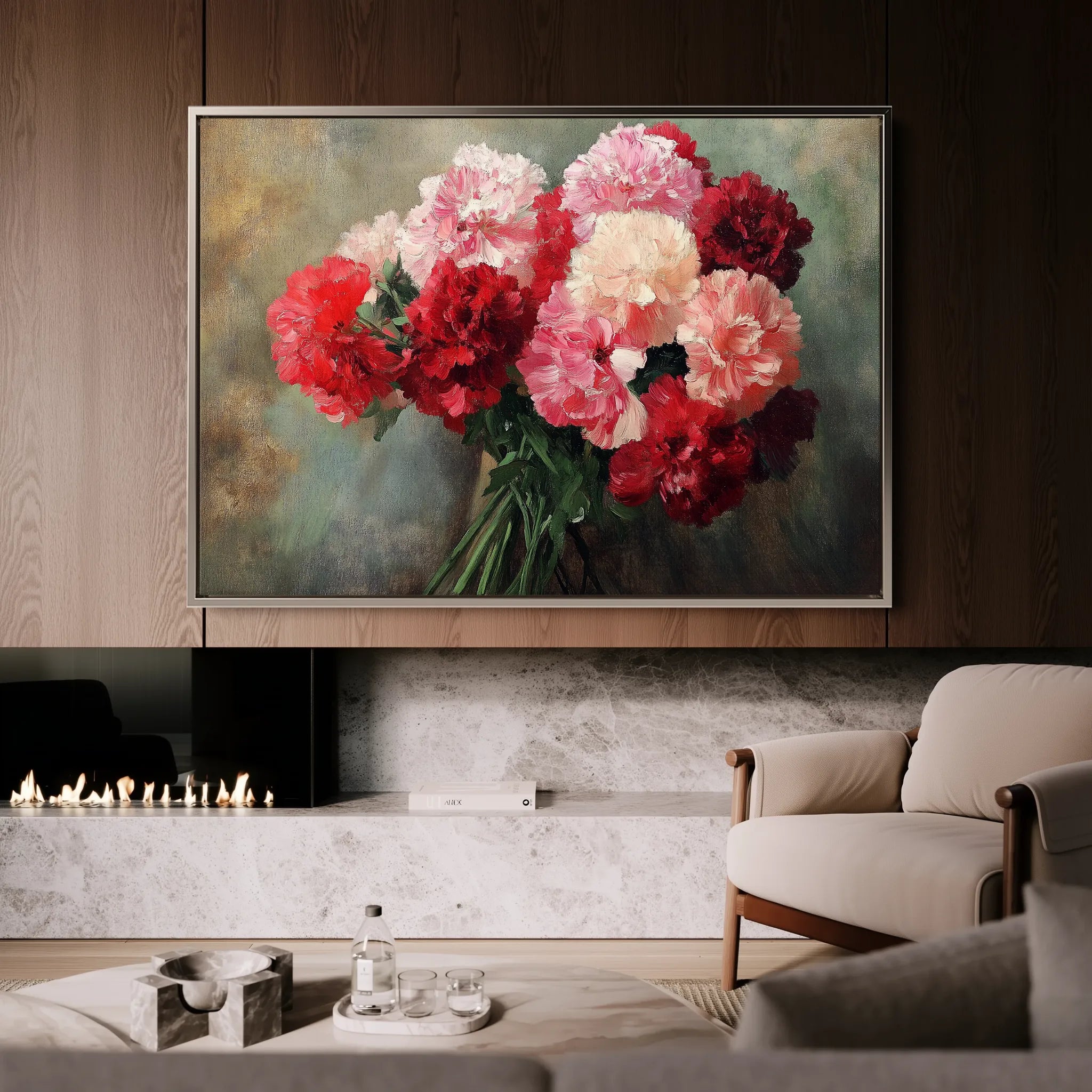 Floral 1145 Canvas Art 18" x 24" / 45 x 60 cm / Black