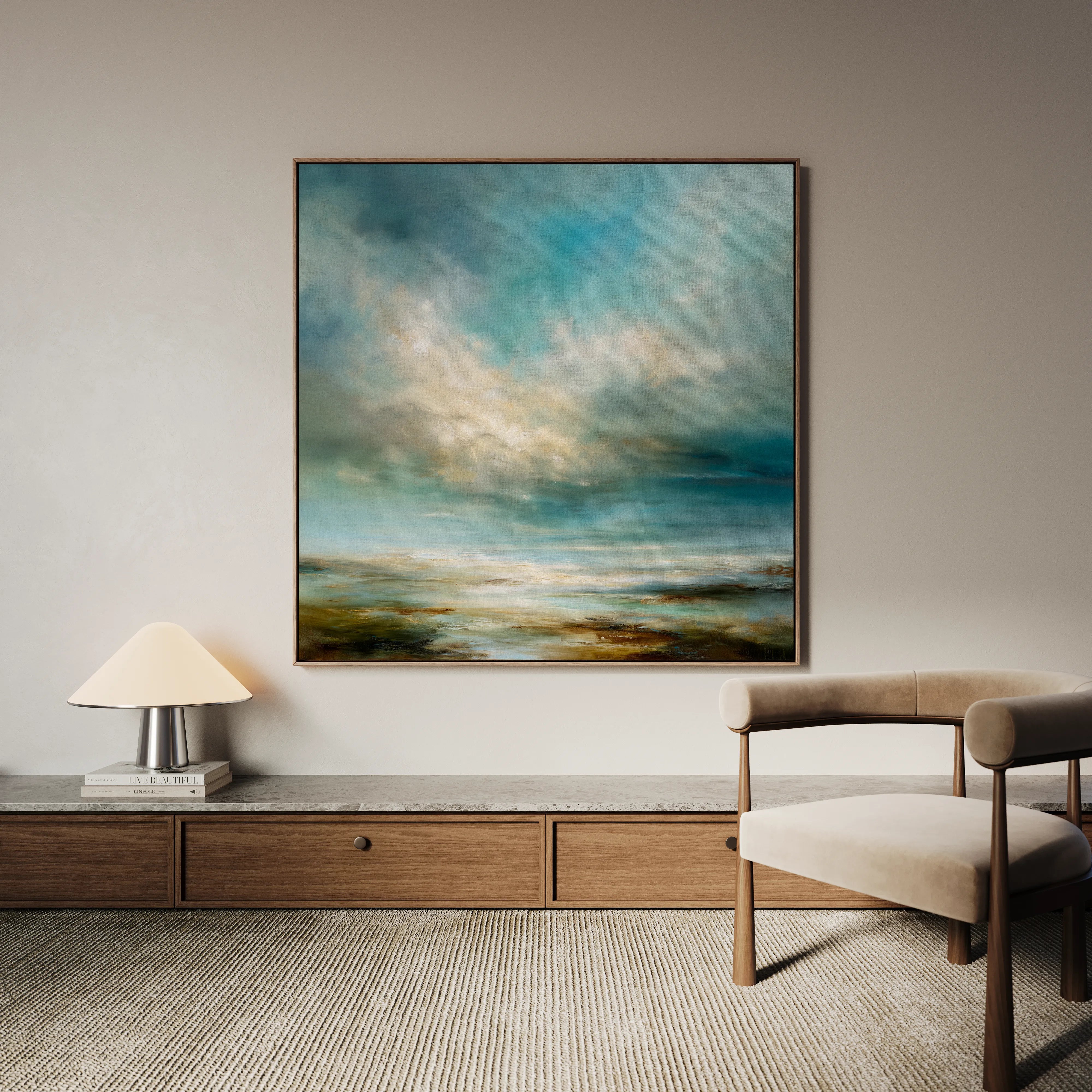 Abstract 1146 Canvas Art 16" x 16" / 40 x 40 cm / Black