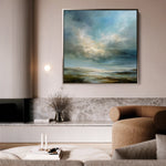 Abstract 1146 Canvas Art 16" x 16" / 40 x 40 cm / Black