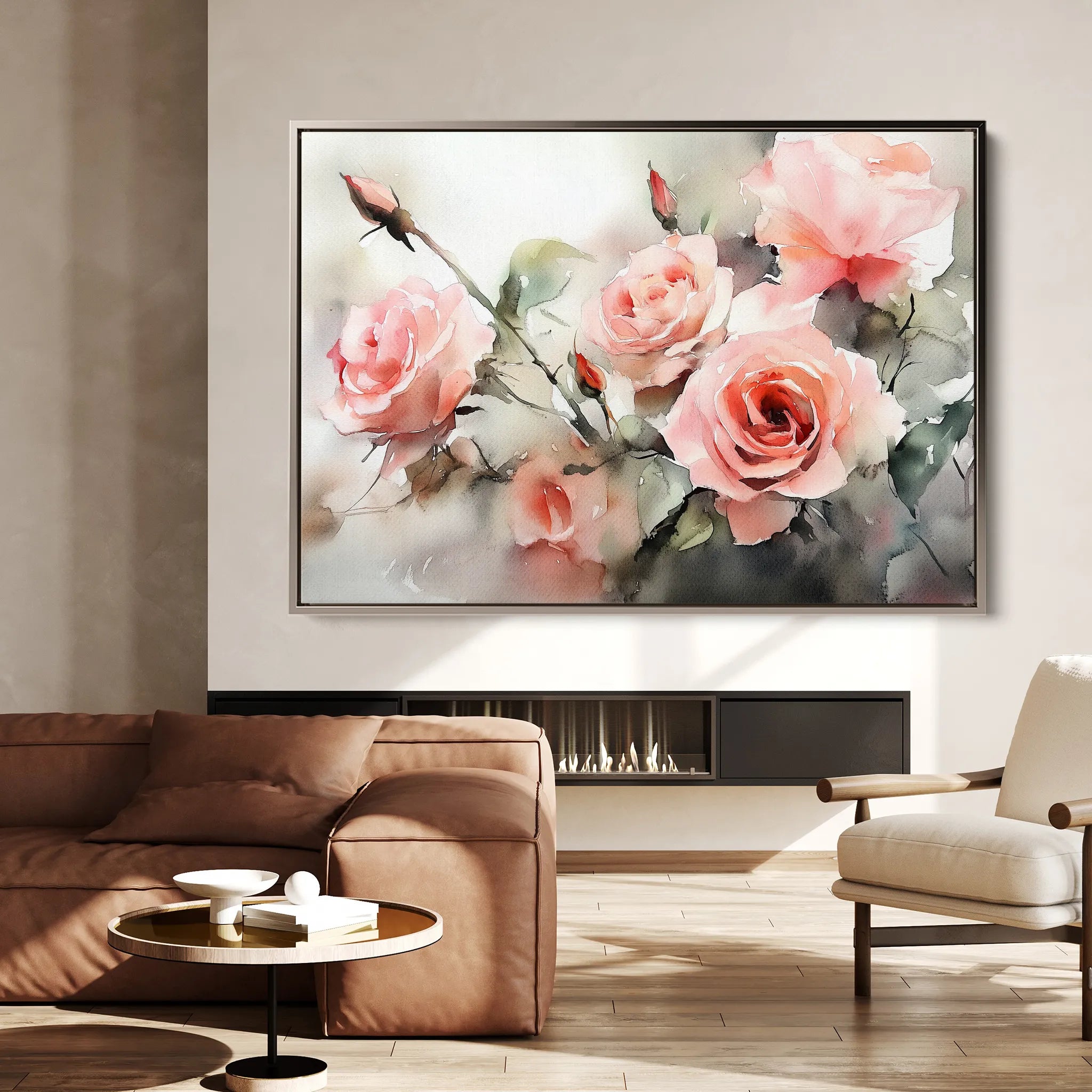 Floral 1146 Canvas Art 18" x 24" / 45 x 60 cm / Black