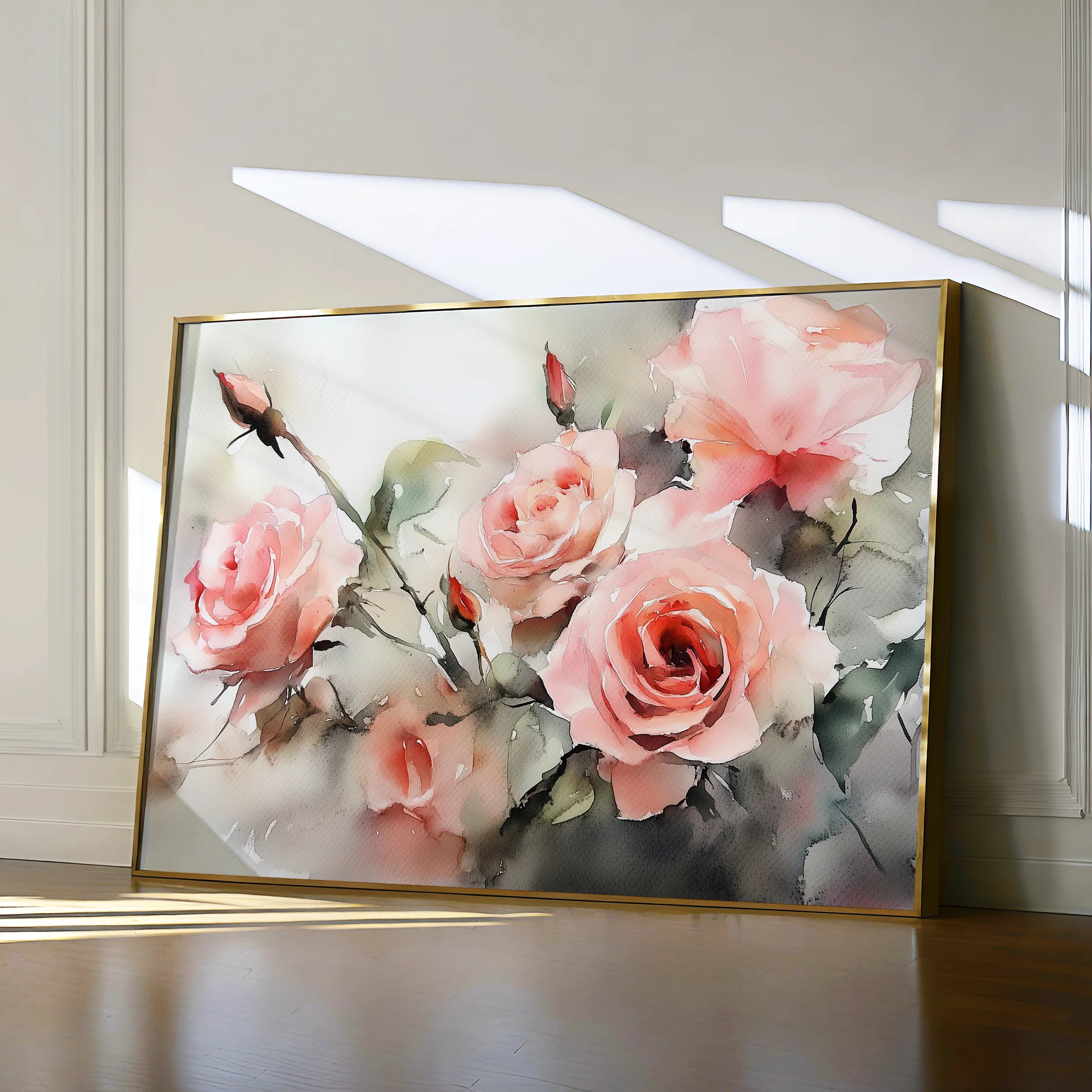 Floral 1146 Canvas Art 18" x 24" / 45 x 60 cm / Black