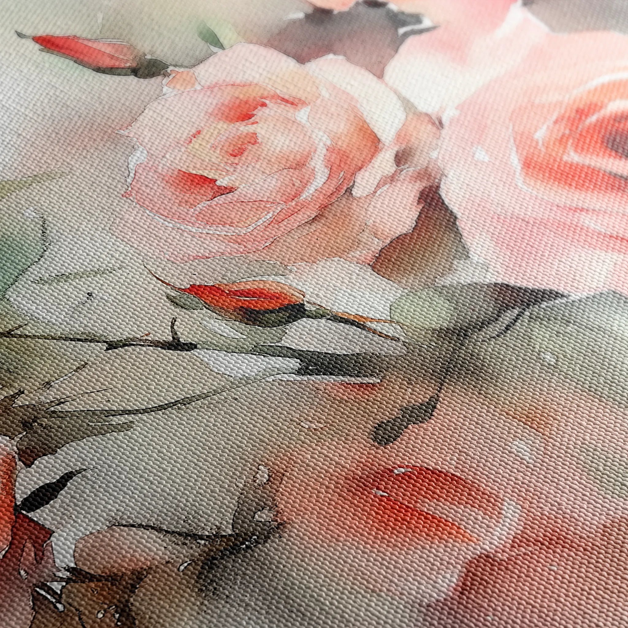 Floral 1146 Canvas Art 18" x 24" / 45 x 60 cm / Black