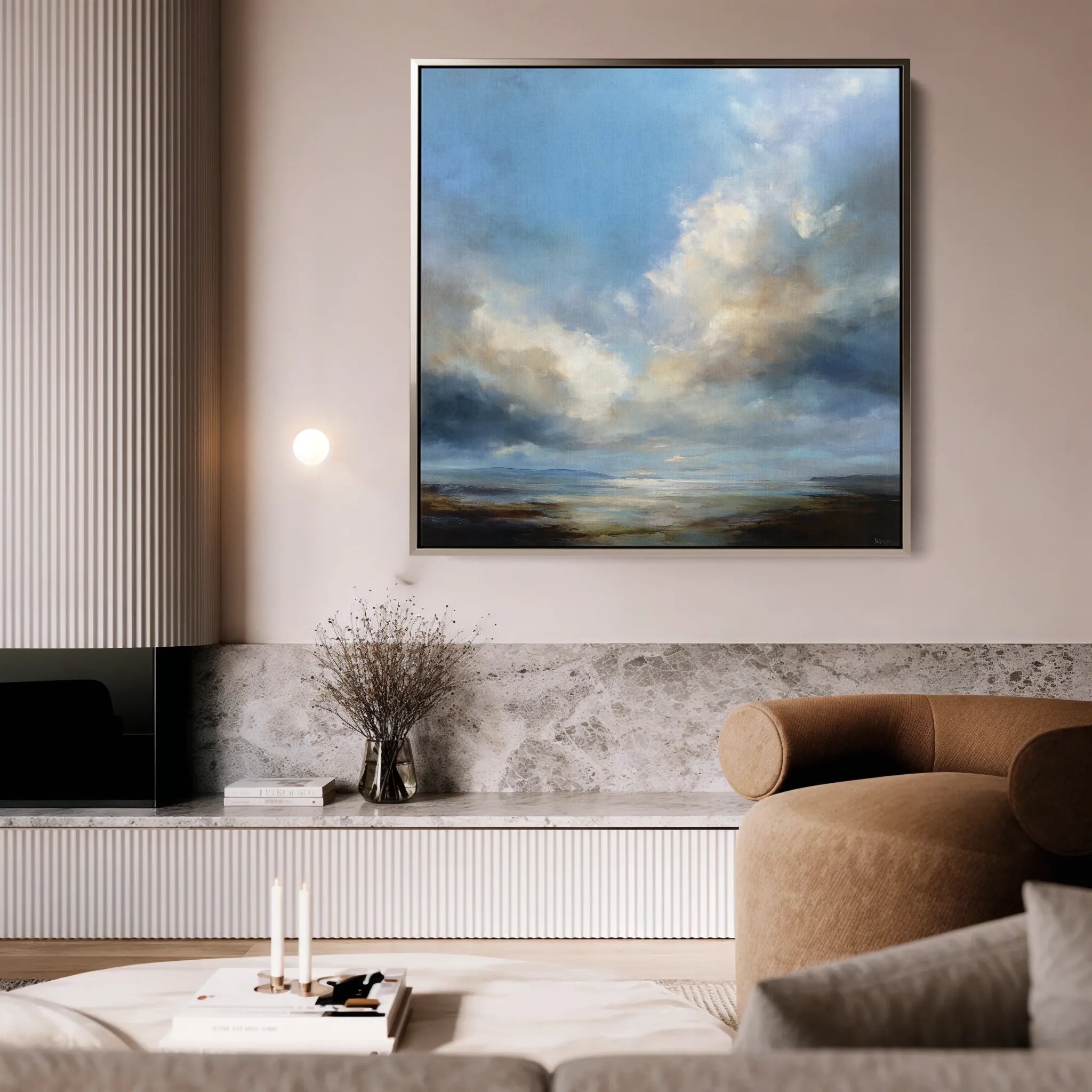 Abstract 1147 Canvas Art 16" x 16" / 40 x 40 cm / Black