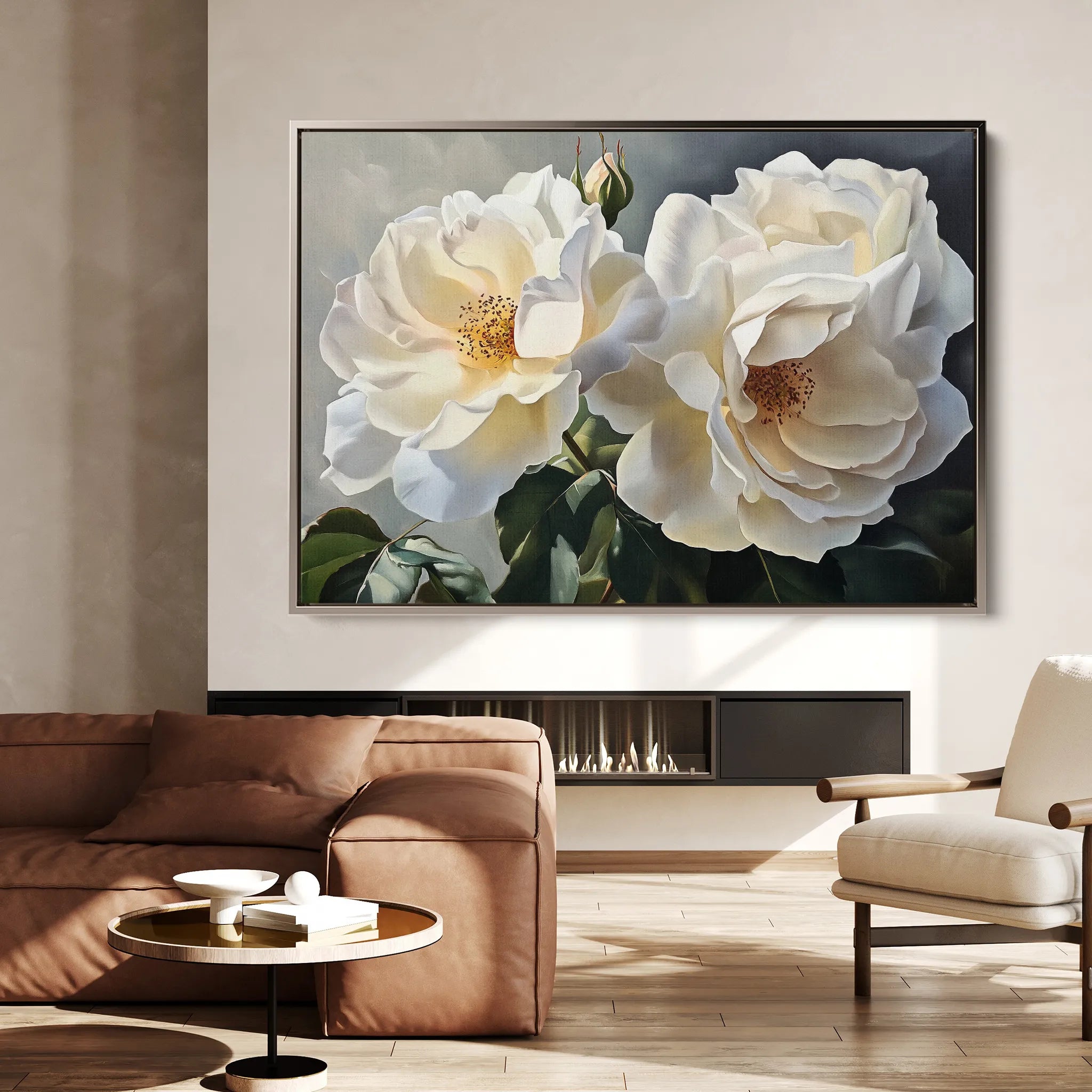 Floral 1147 Canvas Art 18" x 24" / 45 x 60 cm / Black