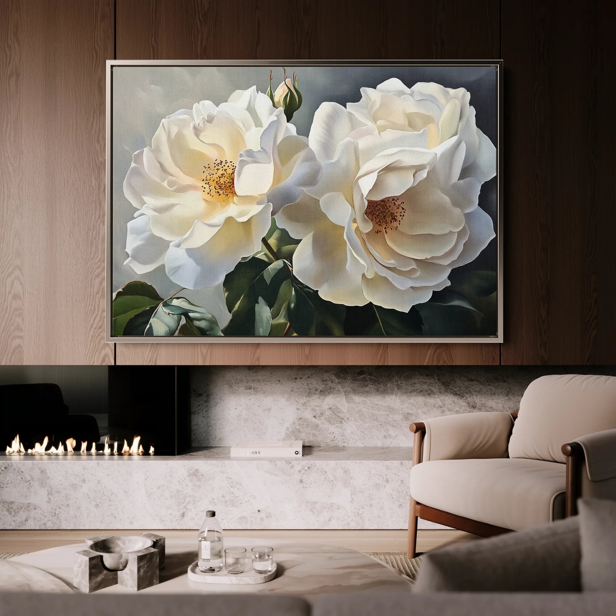 Floral 1147 Canvas Art 18" x 24" / 45 x 60 cm / Black