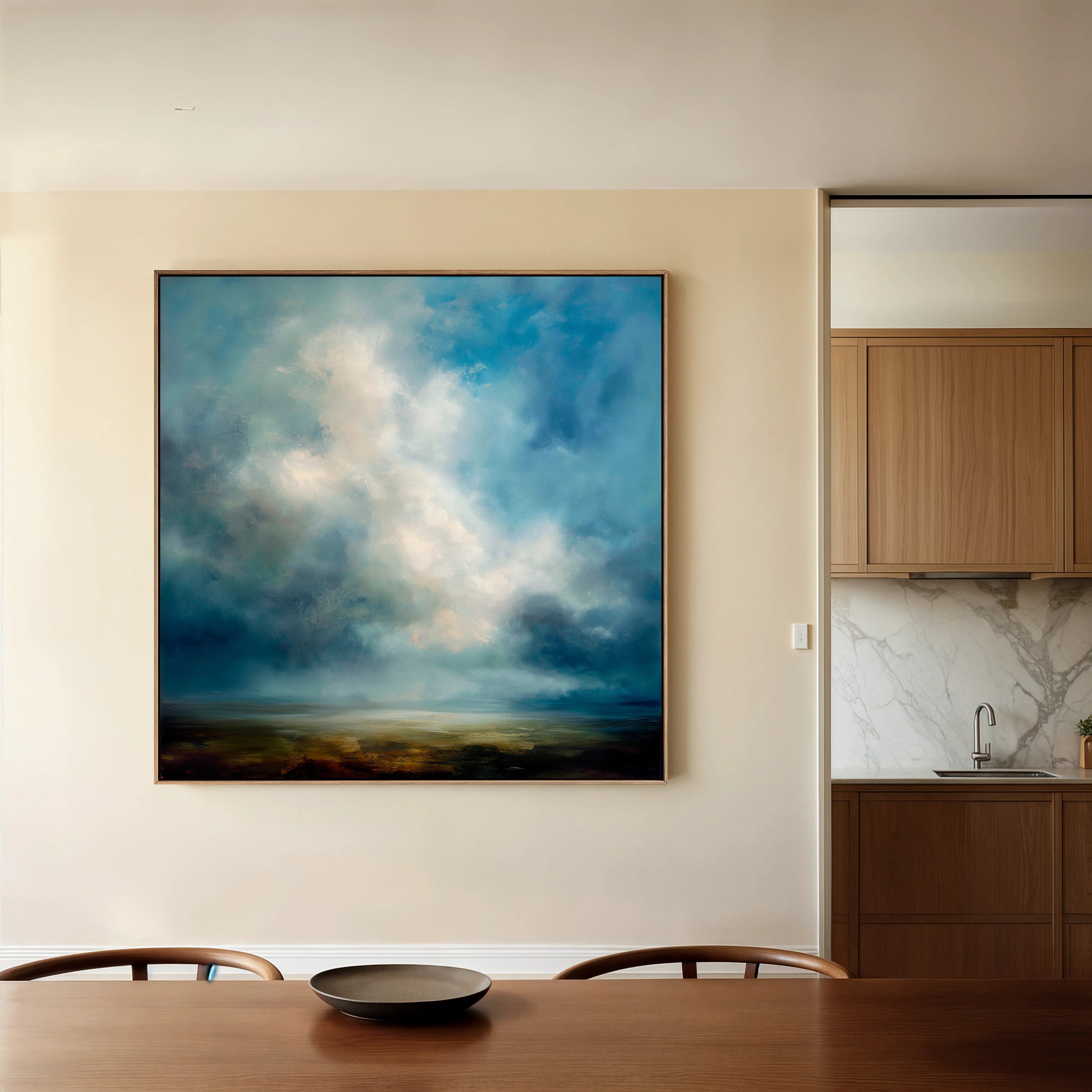 Abstract 1148 Canvas Art 16" x 16" / 40 x 40 cm / Black