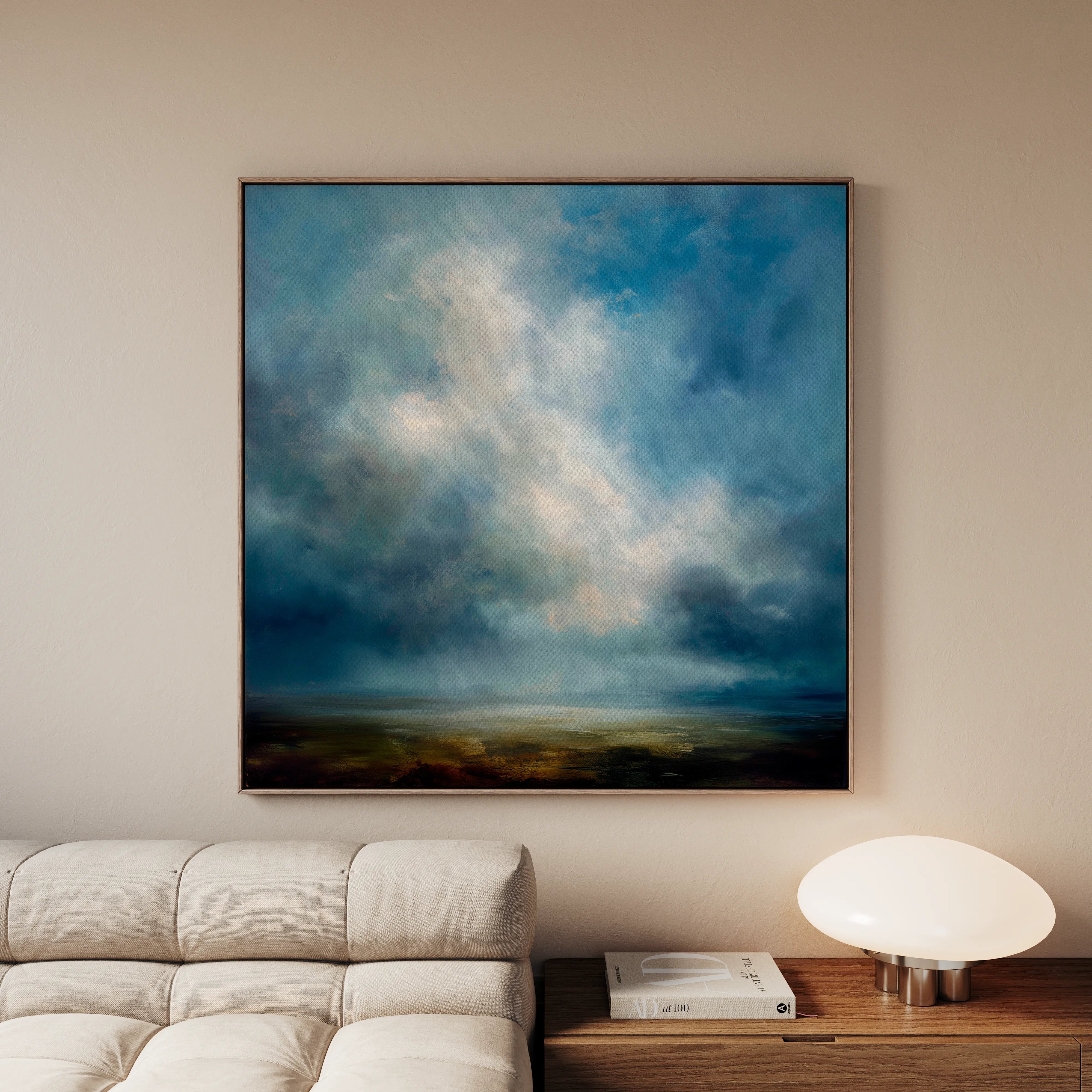 Abstract 1148 Canvas Art 16" x 16" / 40 x 40 cm / Black