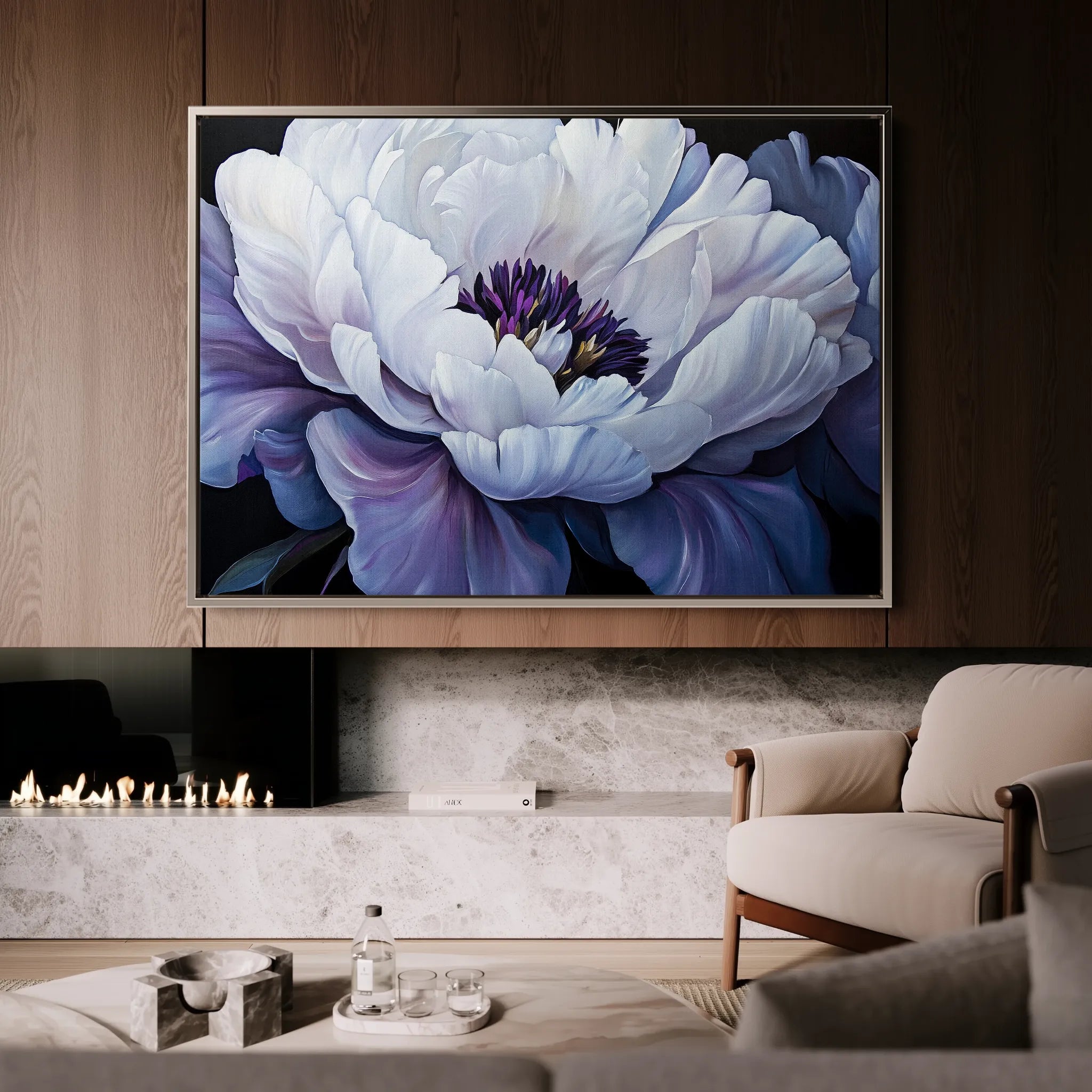Floral 1148 Canvas Art 18" x 24" / 45 x 60 cm / Black
