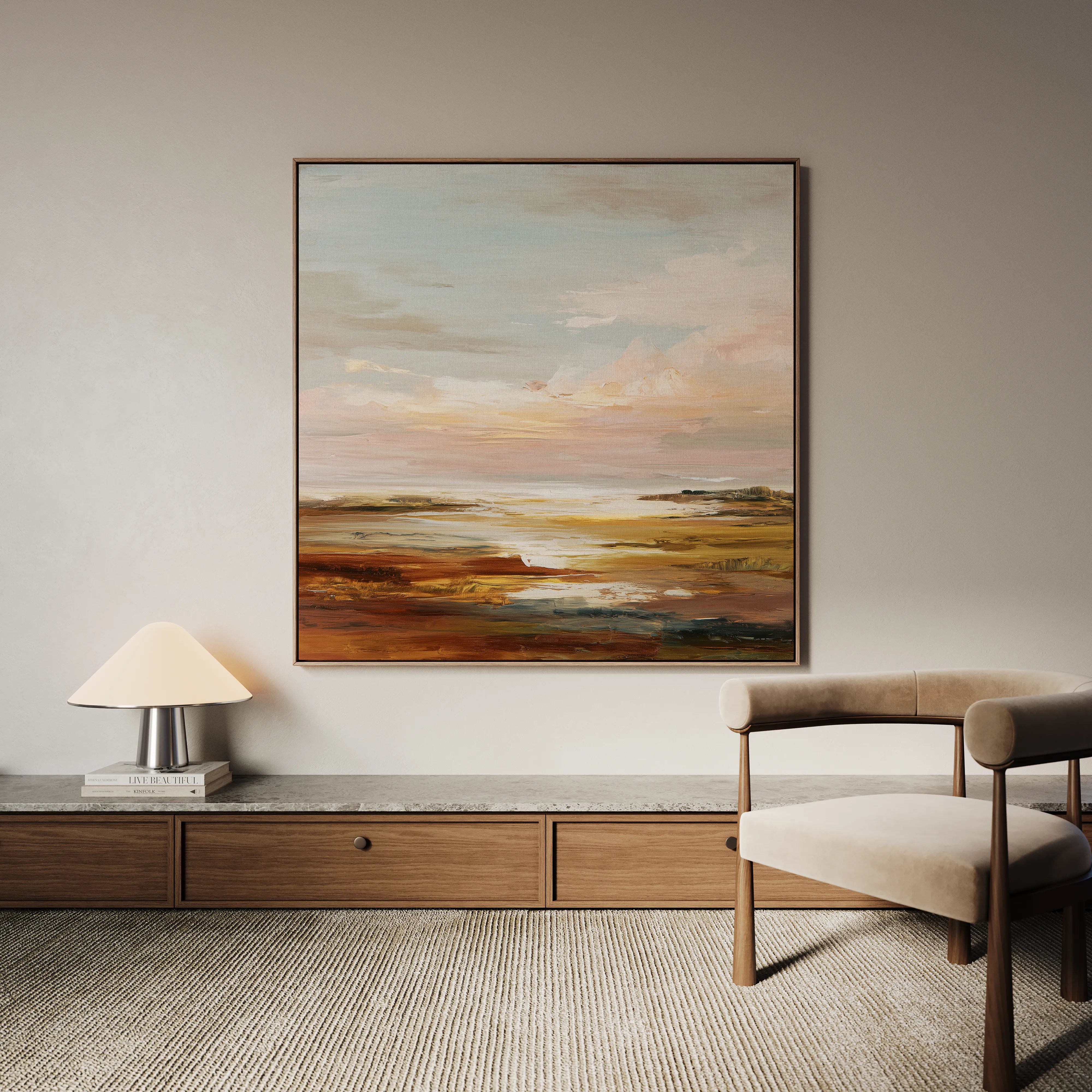 Abstract 1149 Canvas Art 16" x 16" / 40 x 40 cm / Black