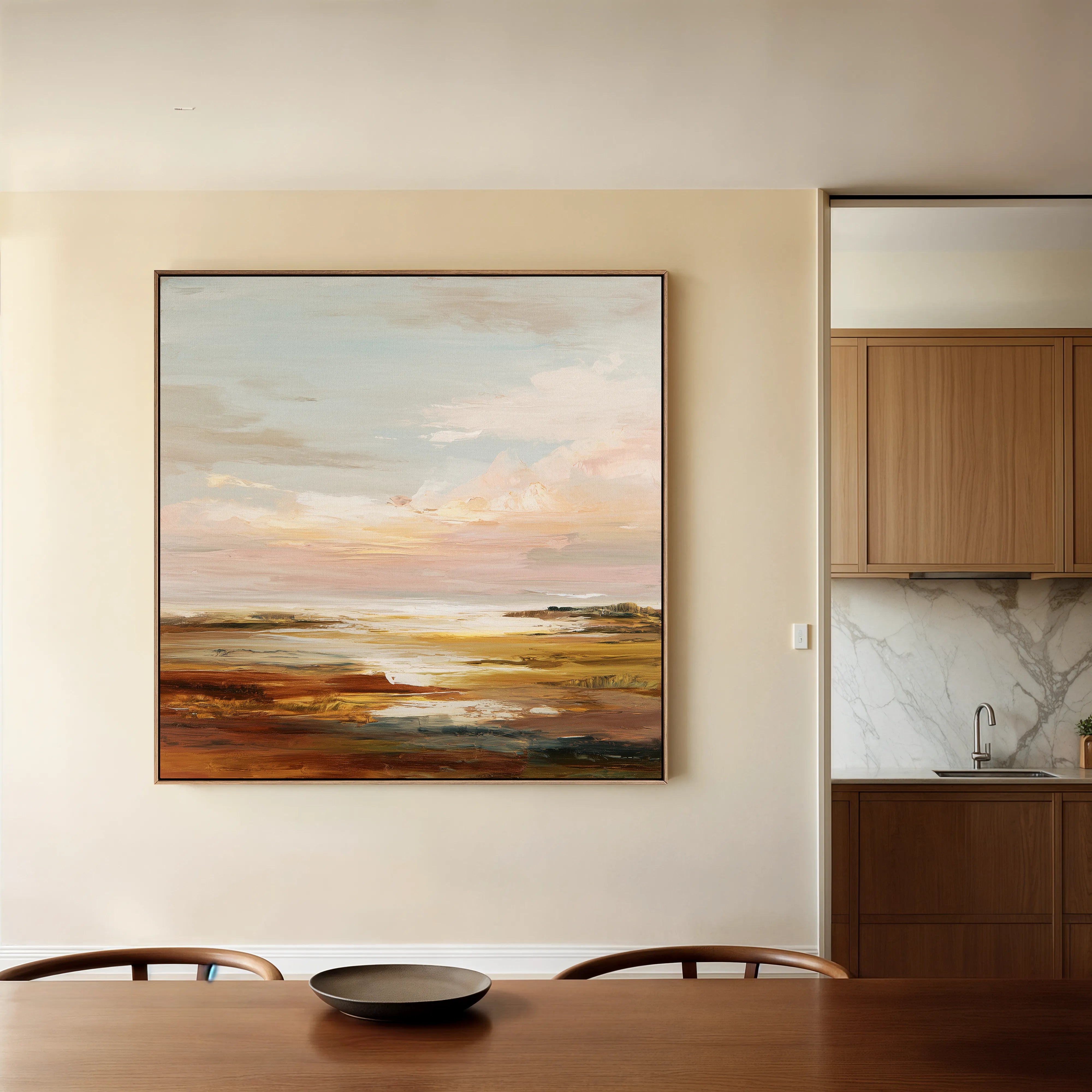 Abstract 1149 Canvas Art 16" x 16" / 40 x 40 cm / Black