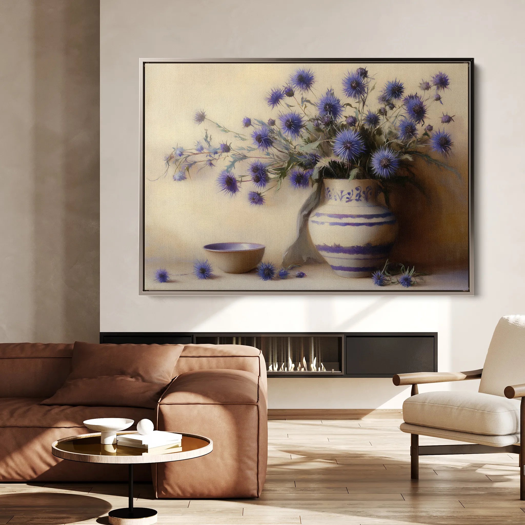 Floral 1149 Canvas Art 18" x 24" / 45 x 60 cm / Black