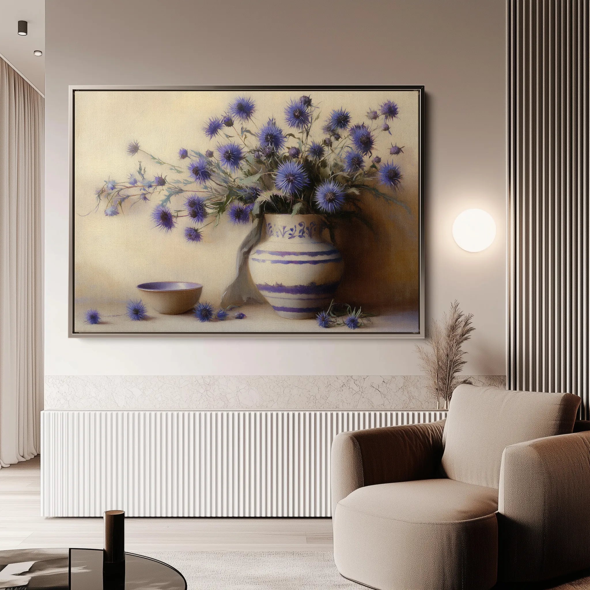 Floral 1149 Canvas Art 18" x 24" / 45 x 60 cm / Black