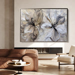 Floral 115 Canvas Art 18" x 24" / 45 x 60 cm / Black