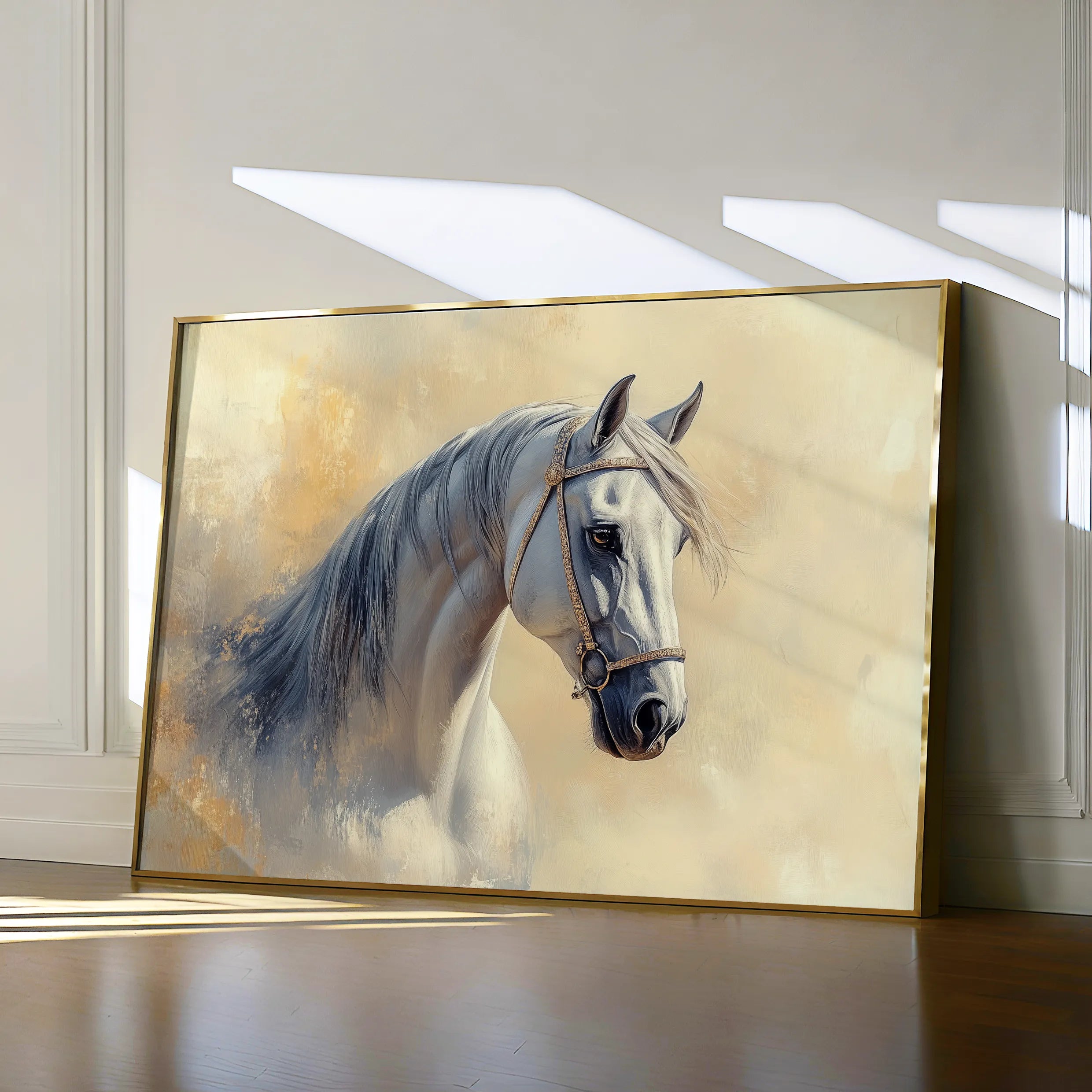 Horses 115 Canvas Art 18" x 24" / 45 x 60 cm / Black