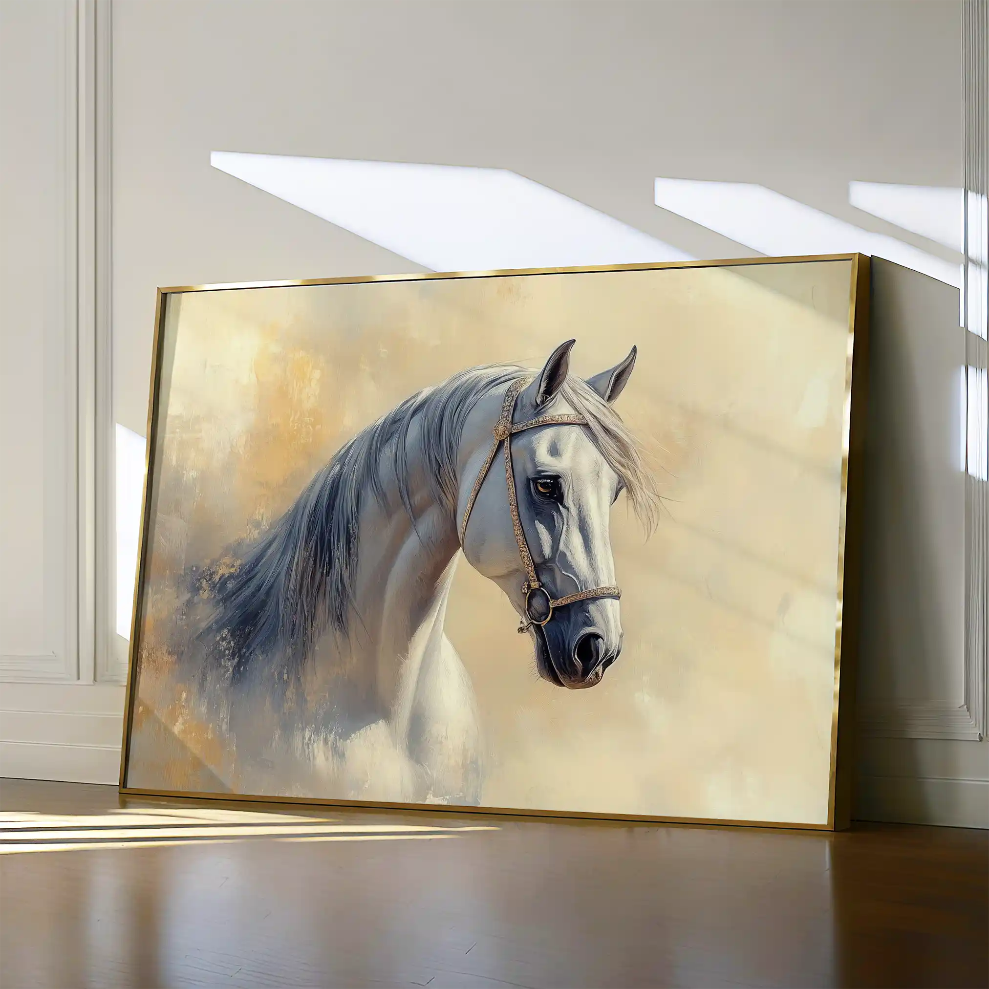 Horses 115 Canvas Art 60 x 40 cm / Black