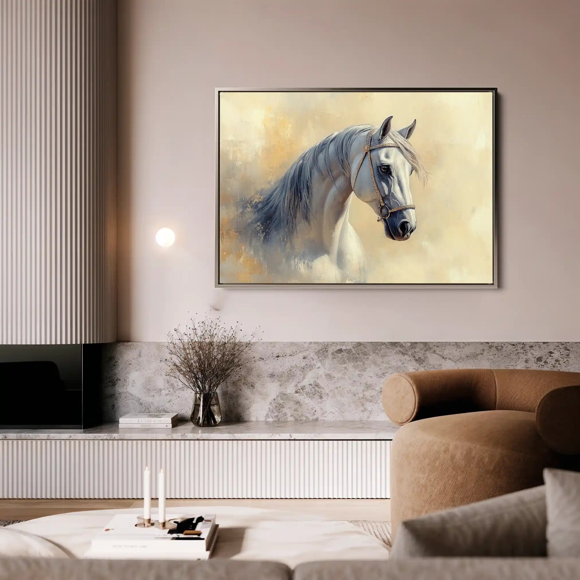 Horses 115 Canvas Art 60 x 40 cm / Black