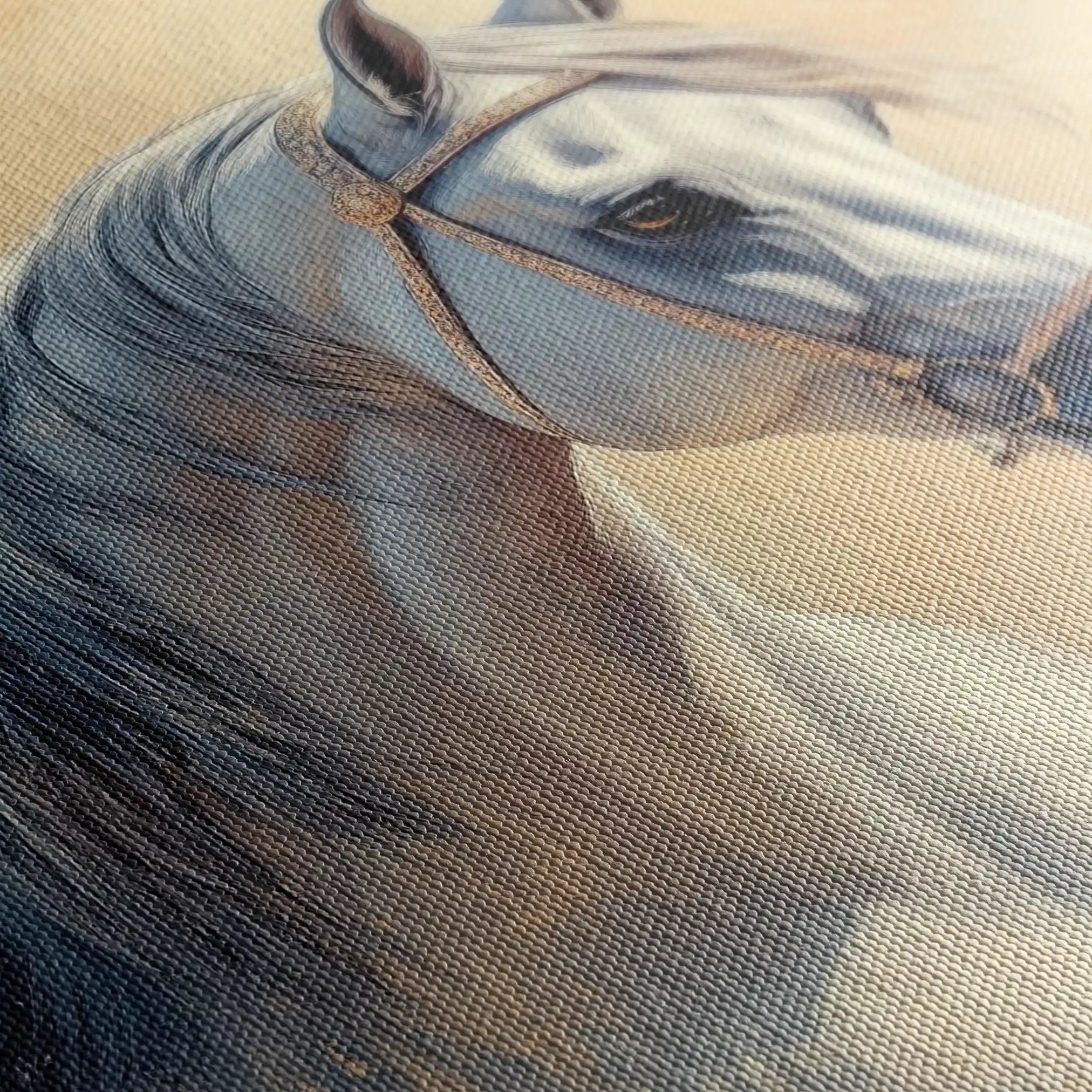 Horses 115 Canvas Art 60 x 40 cm / Black