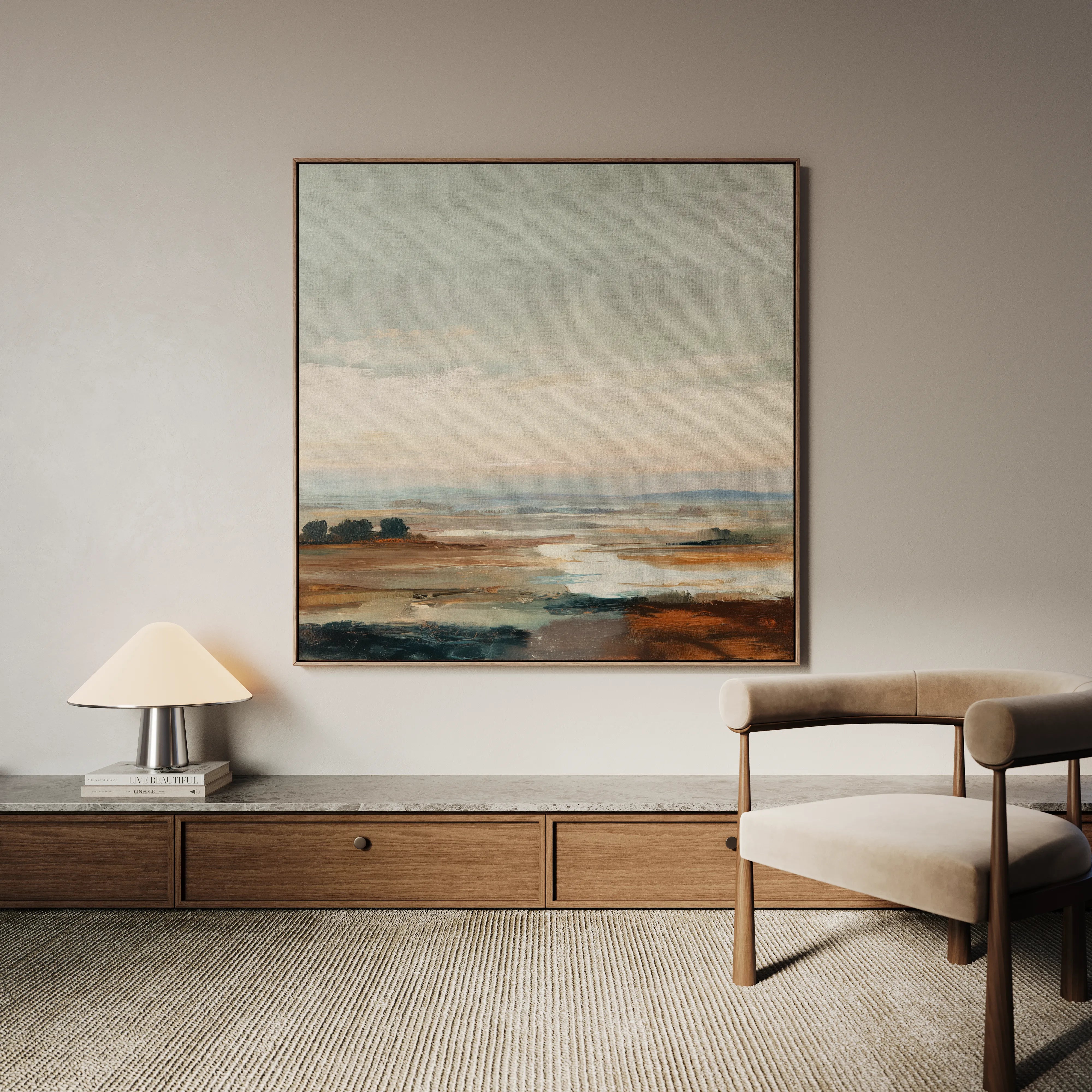Abstract 1150 Canvas Art 16" x 16" / 40 x 40 cm / Black