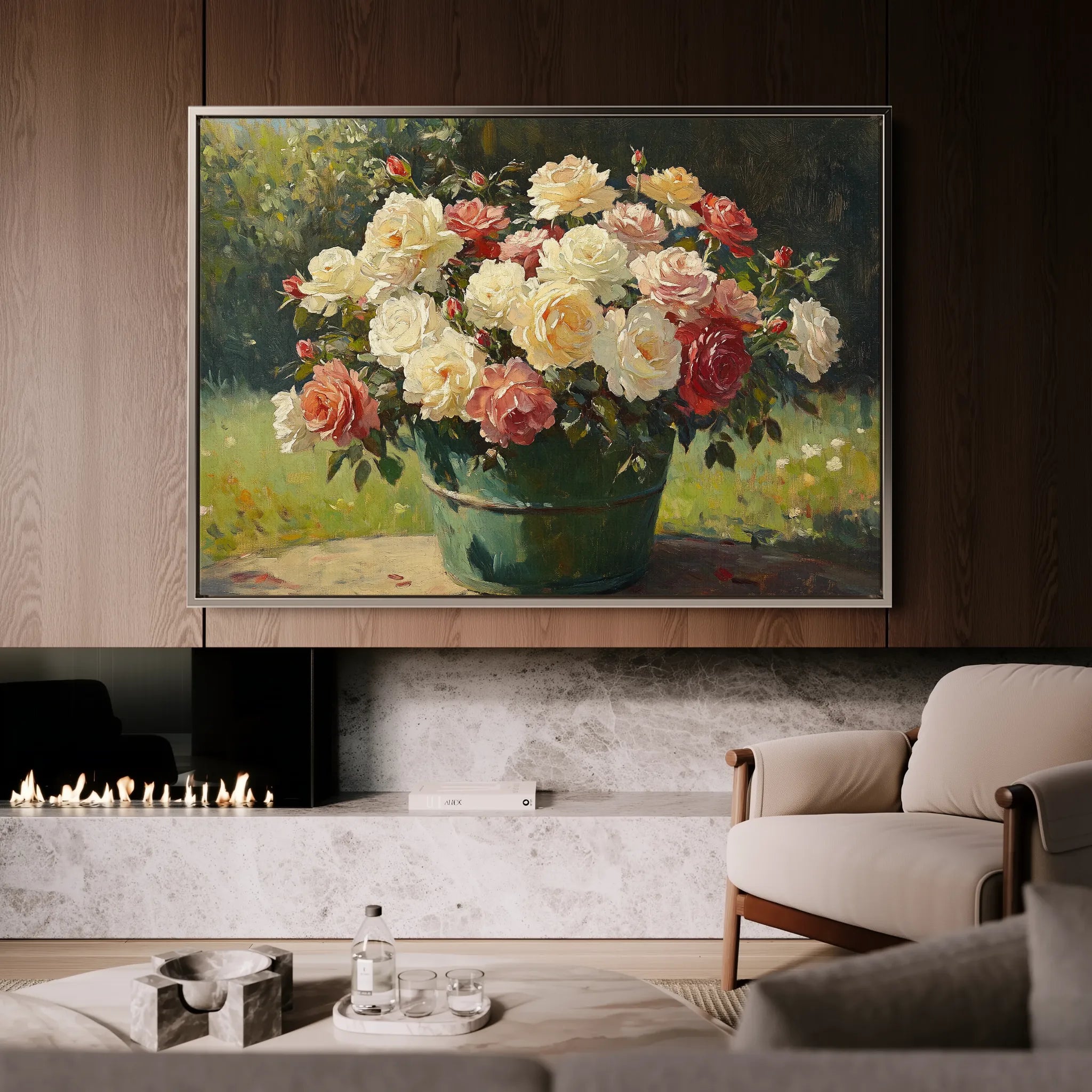 Floral 1151 Canvas Art 18" x 24" / 45 x 60 cm / Black