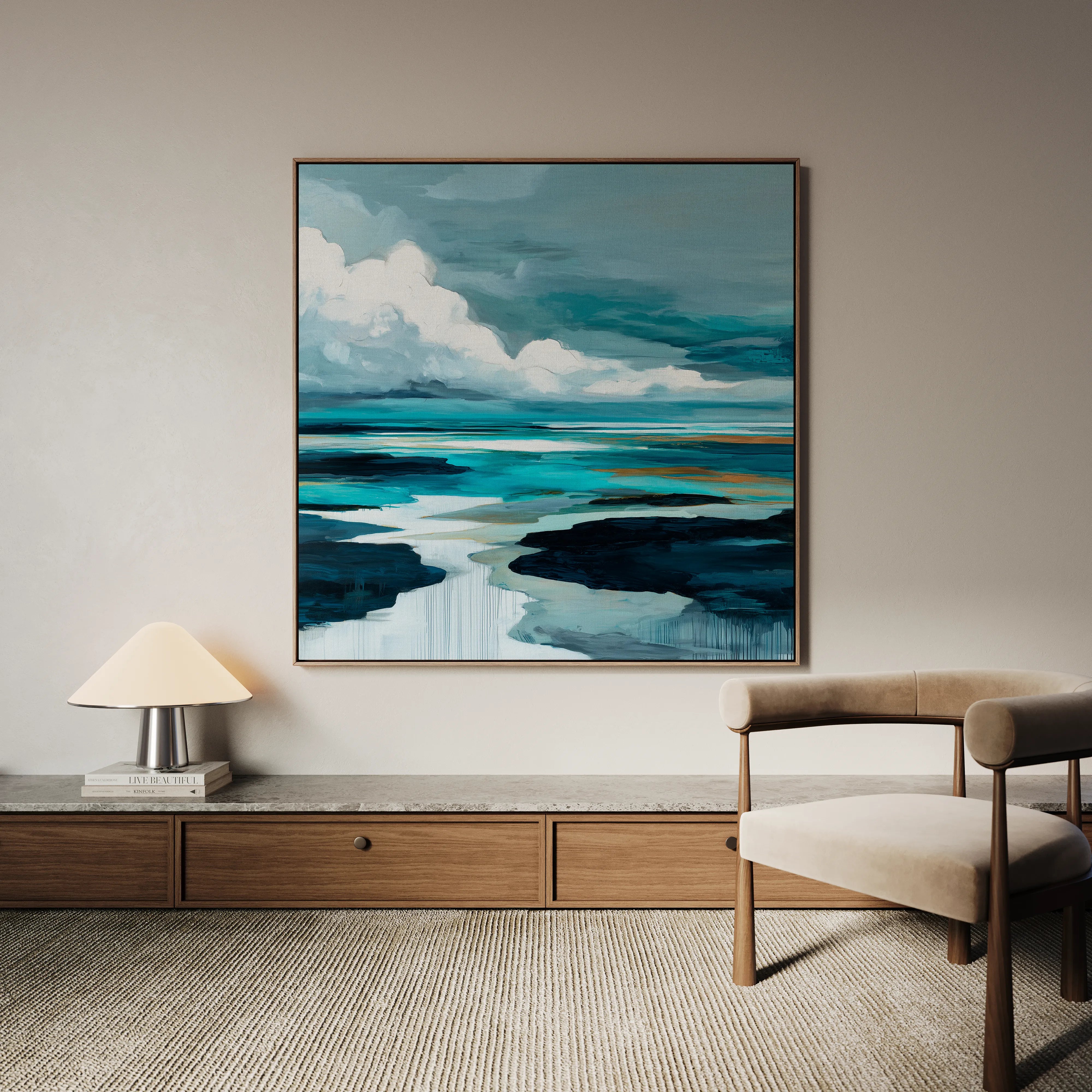 Abstract 1152 Canvas Art 16" x 16" / 40 x 40 cm / Black