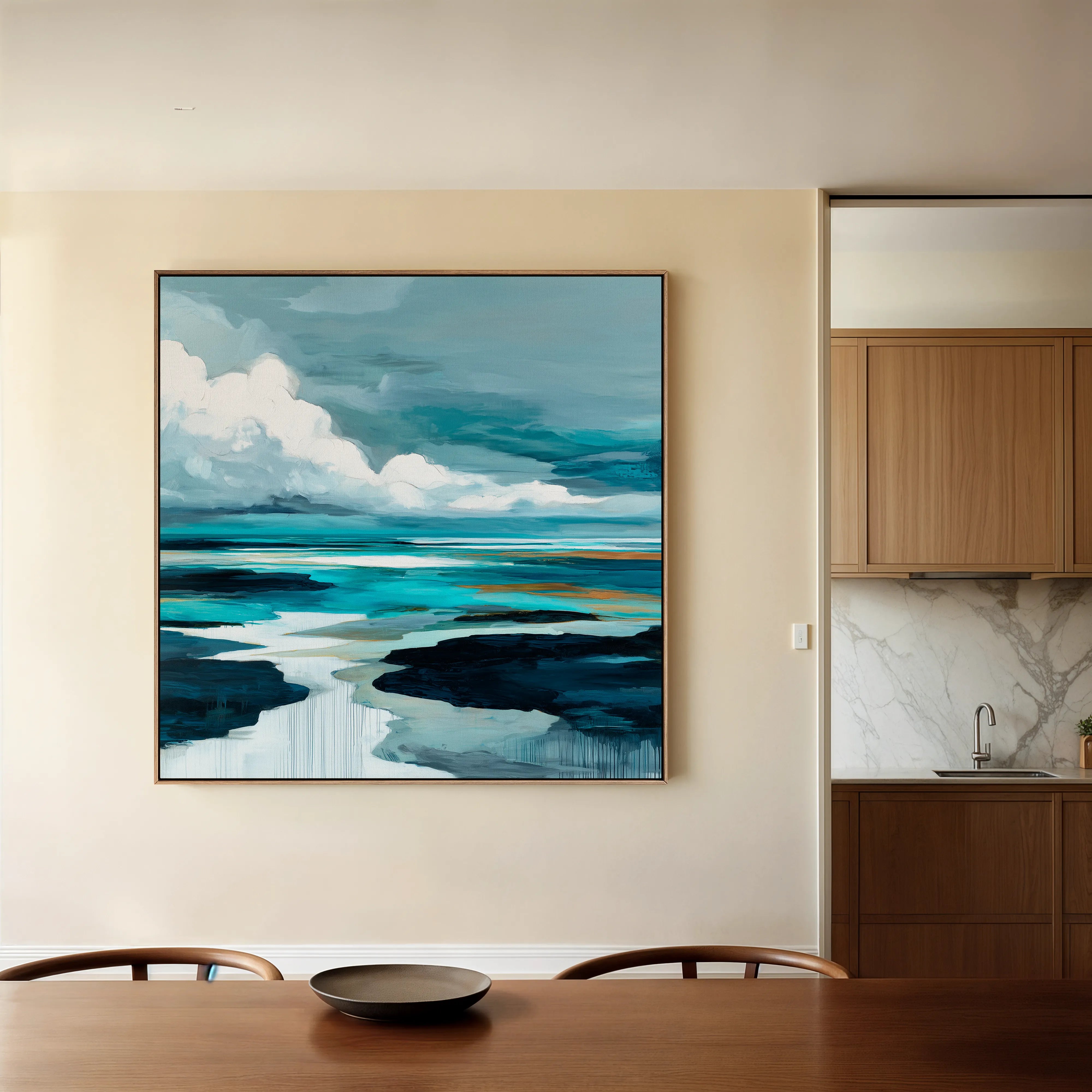 Abstract 1152 Canvas Art 16" x 16" / 40 x 40 cm / Black