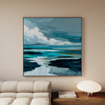 Abstract 1152 Canvas Art 16" x 16" / 40 x 40 cm / Black