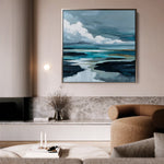 Abstract 1152 Canvas Art 16" x 16" / 40 x 40 cm / Black