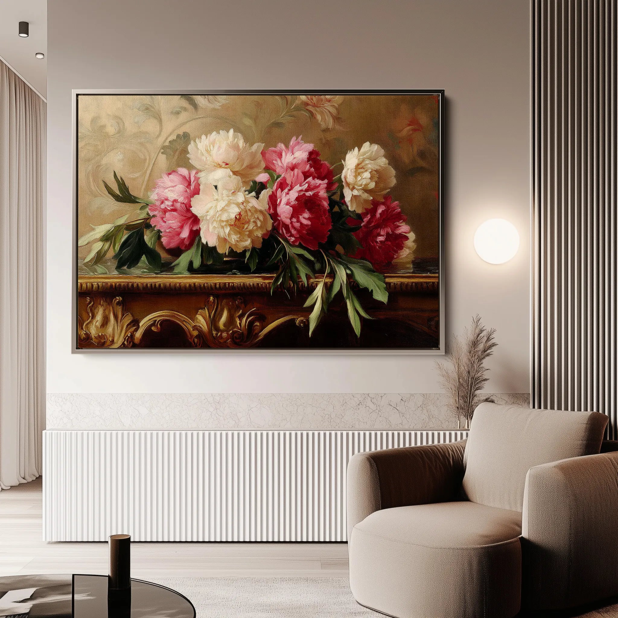 Floral 1152 Canvas Art 18" x 24" / 45 x 60 cm / Black